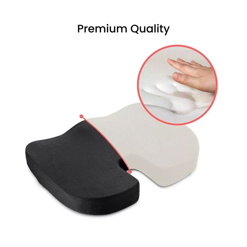 Ergonomic Memory Foam Seat Cushion, U Shape, Black - GOMINIMO