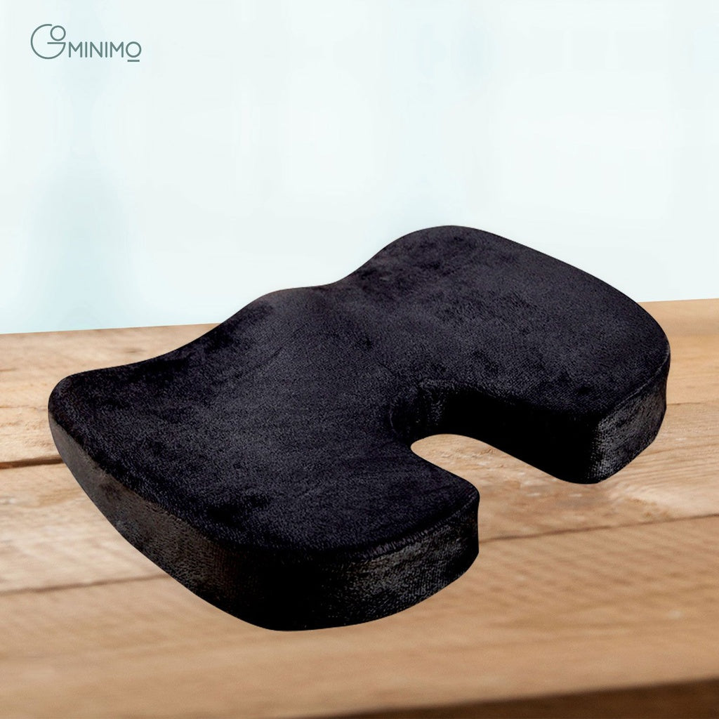 Ergonomic Memory Foam Seat Cushion, U Shape, Black - GOMINIMO