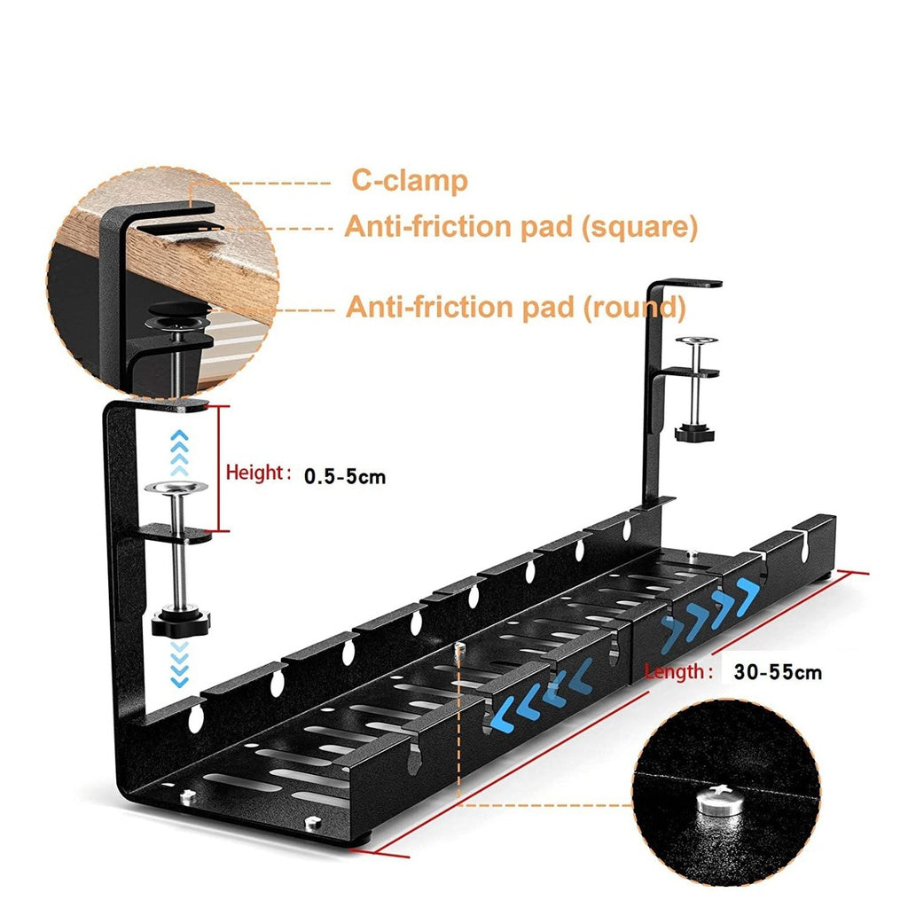 Steel Retractable Cable Management Tray (No Drill) - GOMINIMO