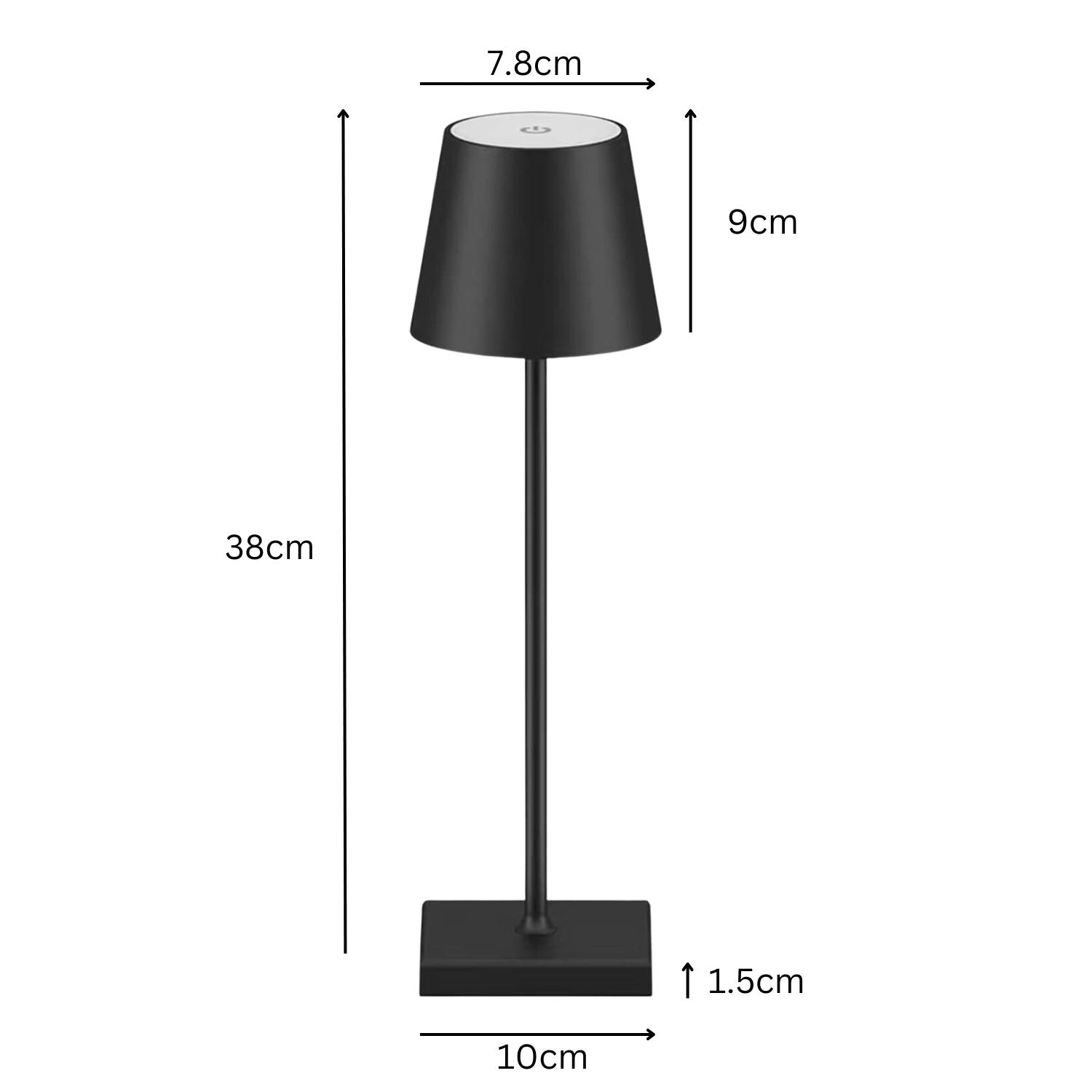 Waterproof Cordless Table Lamp with Dimming, Black - GOMINIMO