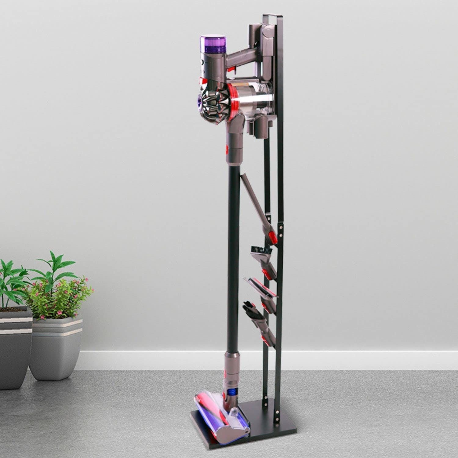 Sturdy Carbon Steel Freestanding Vacuum Cleaner Stand Holder for Dyson V6-V11 - Gominimo