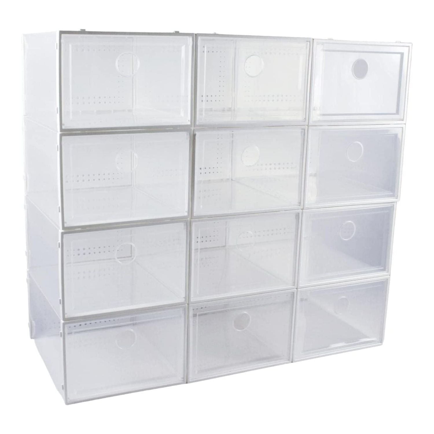 Stackable Transparent Shoe Storage Box, 12 PCS, Large - GOMINIMO