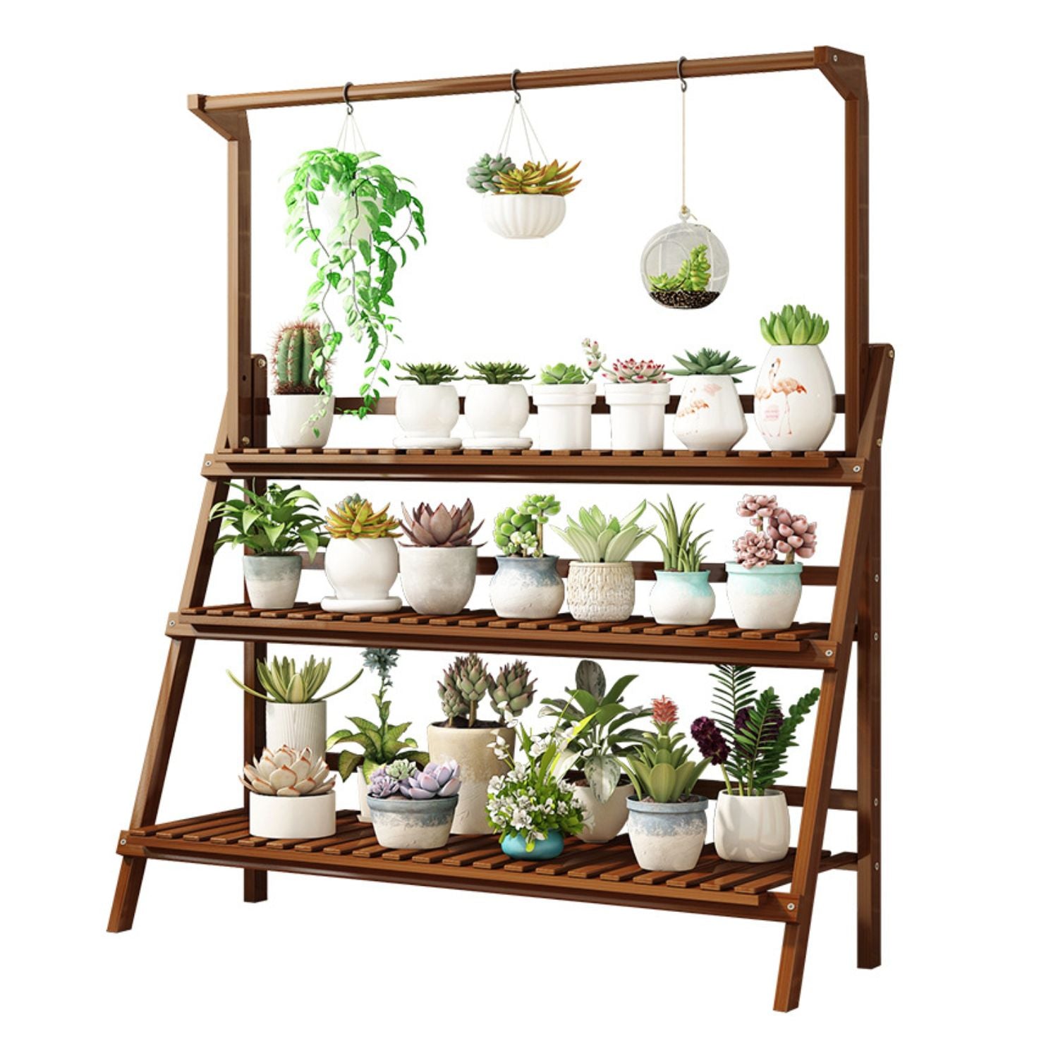 Sturdy Eco-friendly 3 Tier Bamboo Plant Stand - GOMINIMO