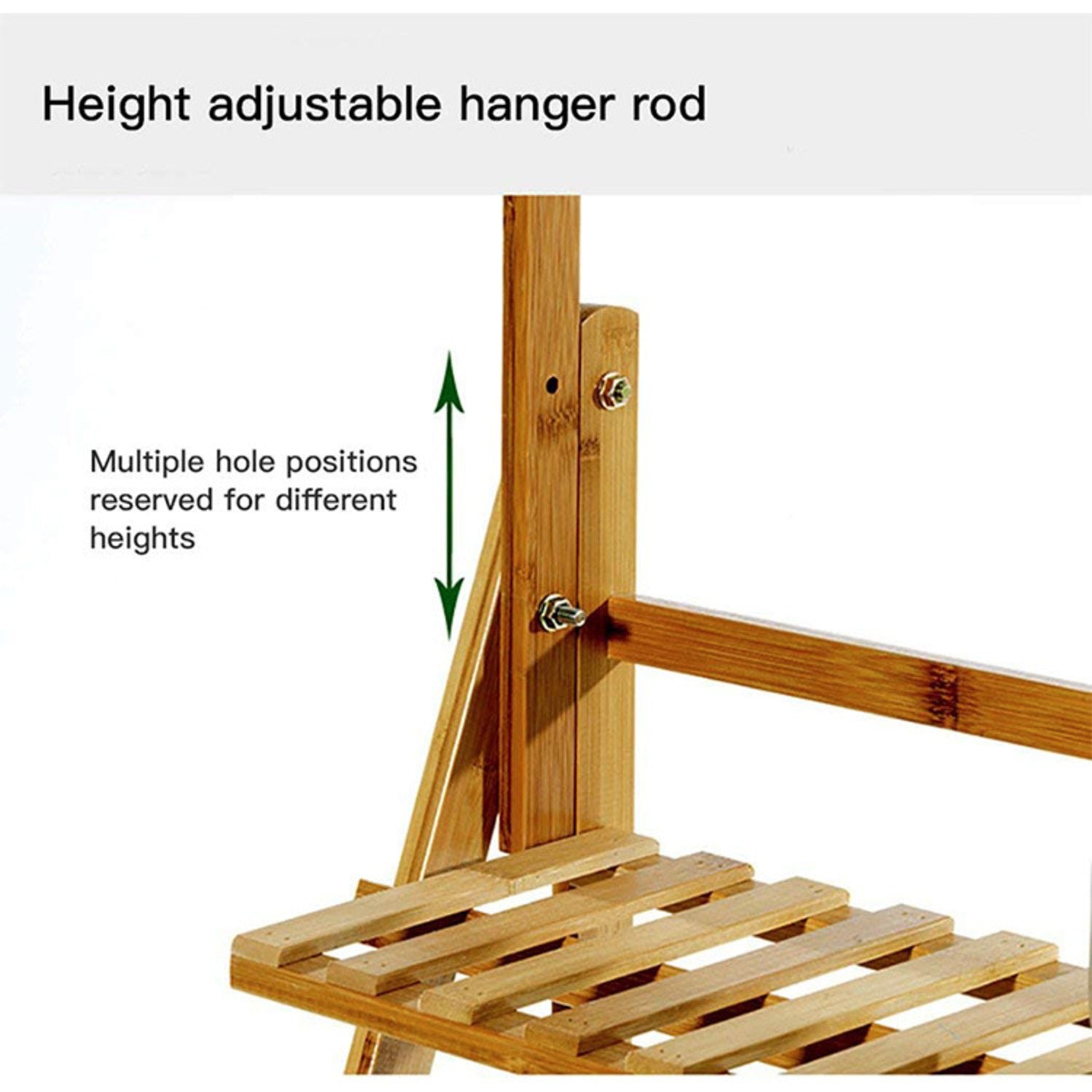 Eco-friendly 3-Tier Bamboo Plant Stand with Hanging Rack