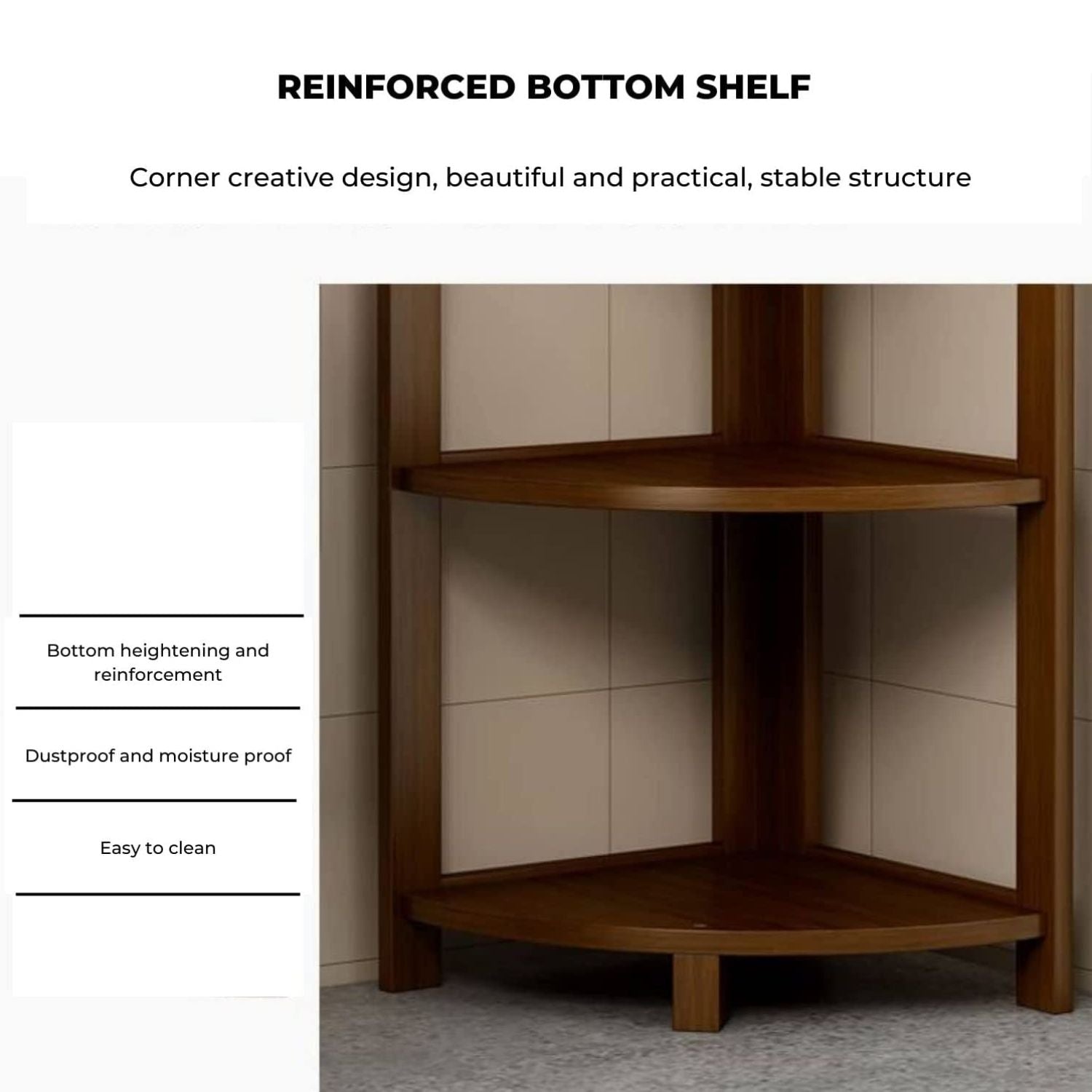 Sturdy 5-Tier Bamboo Corner Shelf with 9 Storage Spaces