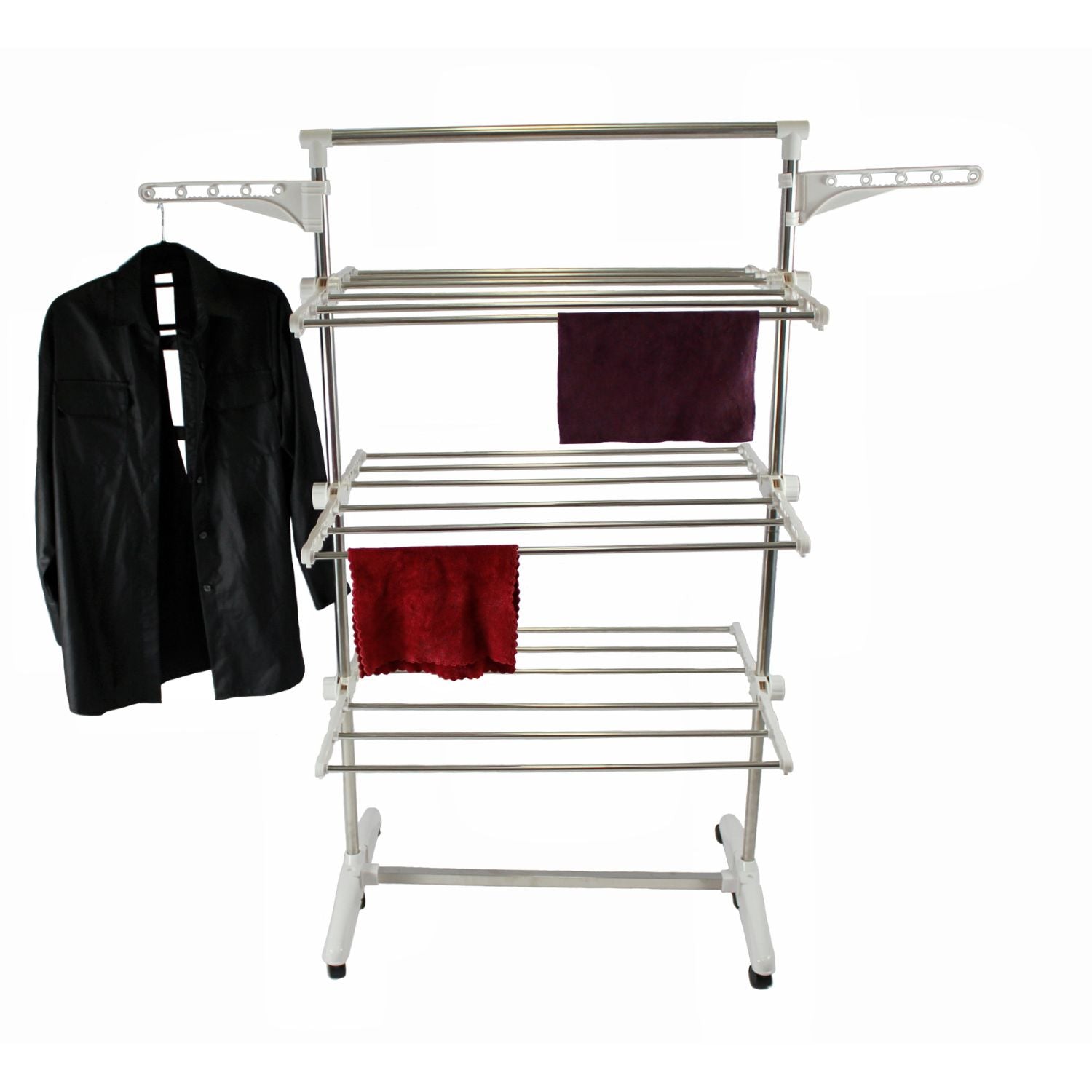 Adjustable 3-Tier Folding Laundry Drying Rack, GOMINIMO