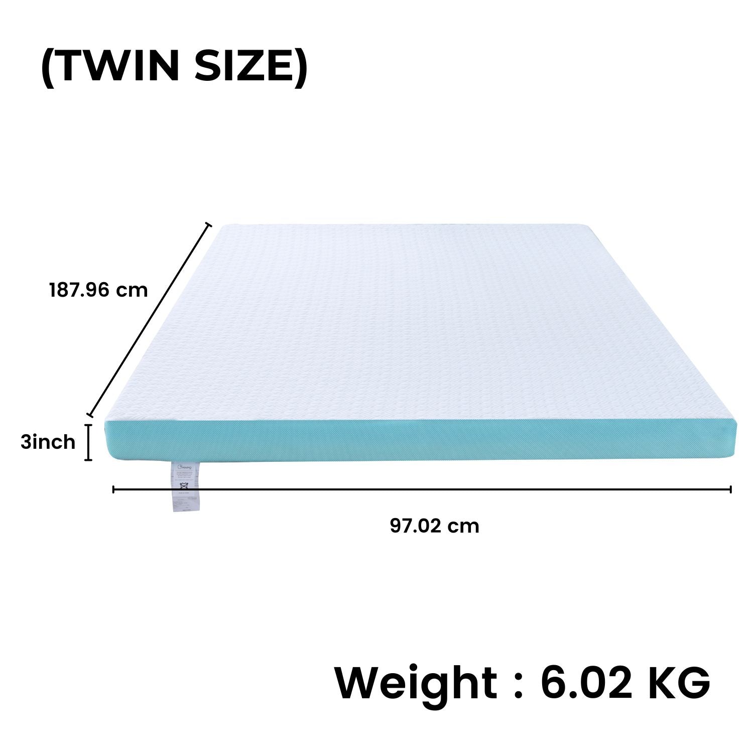 GOMINIMO Dual Layer Mattress Topper 3 inch with Gel Infused (Twin)