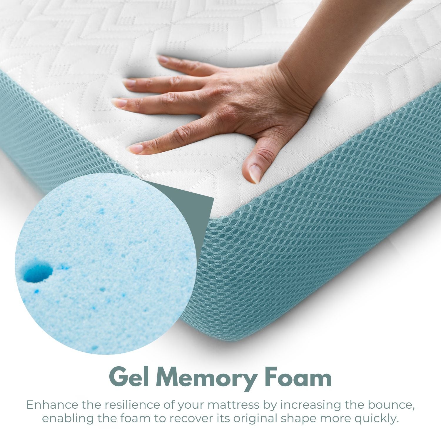 Gel Infused Dual Layer Mattress Topper 4 inch (Twin) GOMINIMO