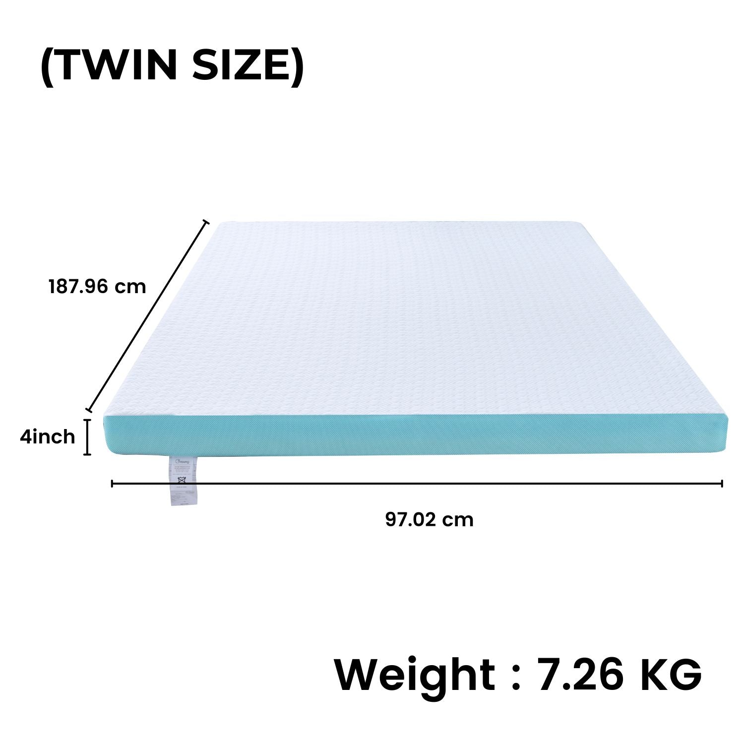 Gel Infused Dual Layer Mattress Topper 4 inch (Twin) GOMINIMO