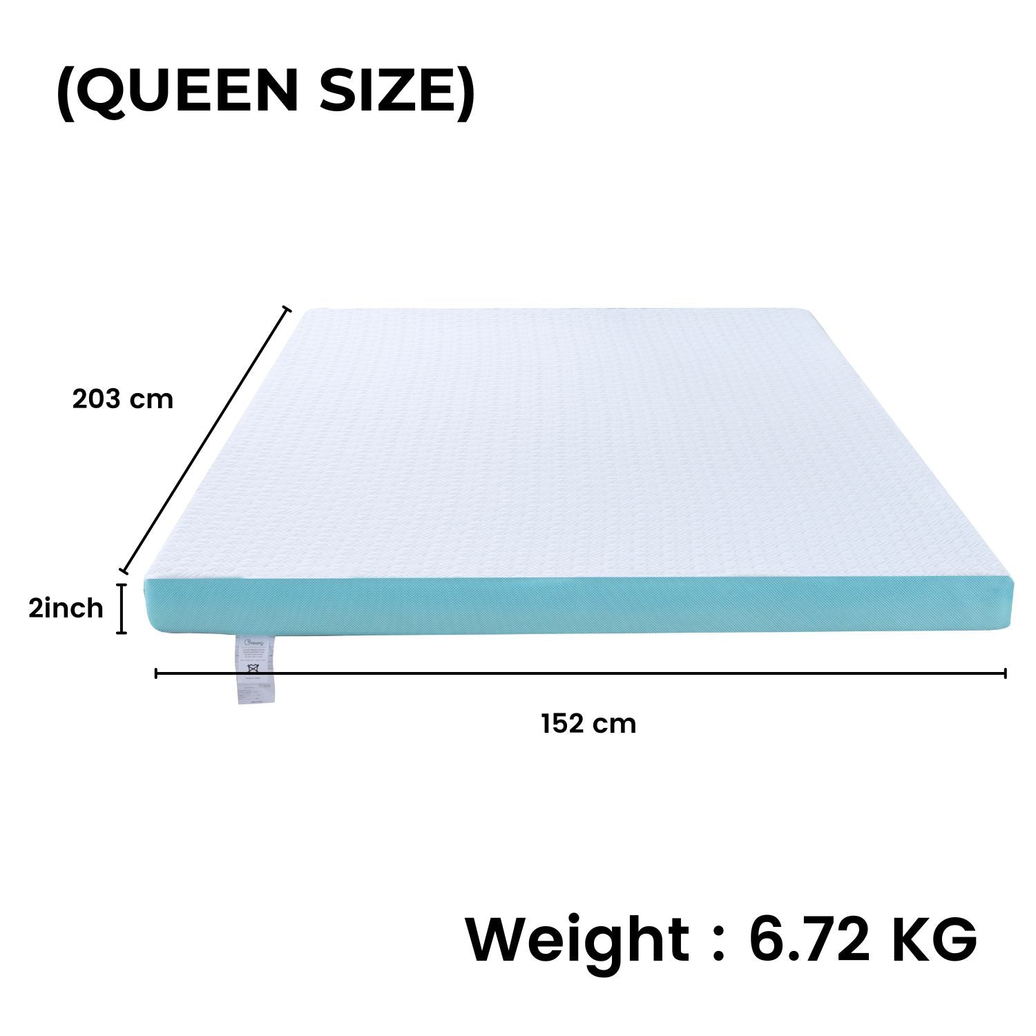 Gel Infused Dual Layer Mattress Topper, Non-Slip, Queen - GOMINIMO