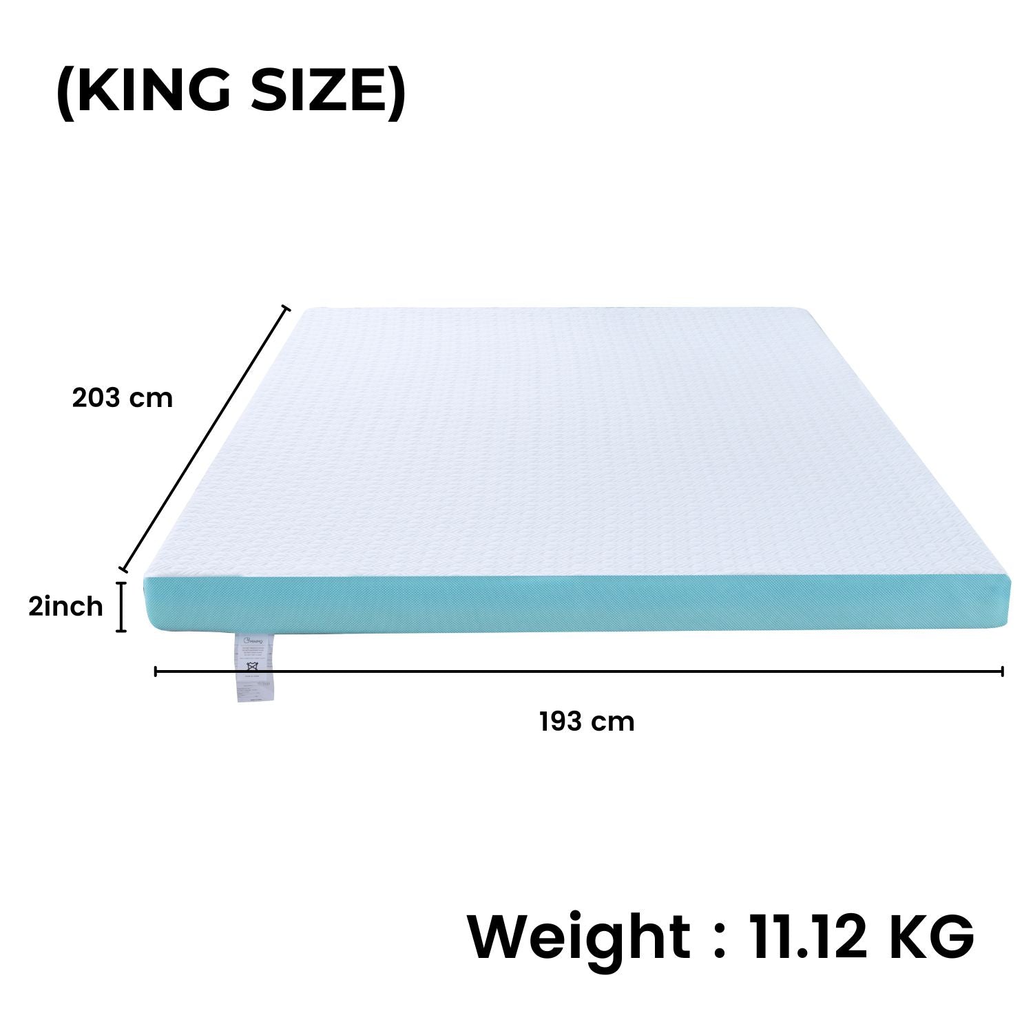 Gel Infused 2" Dual Layer King Mattress Topper, Non-Slip - Gominimo