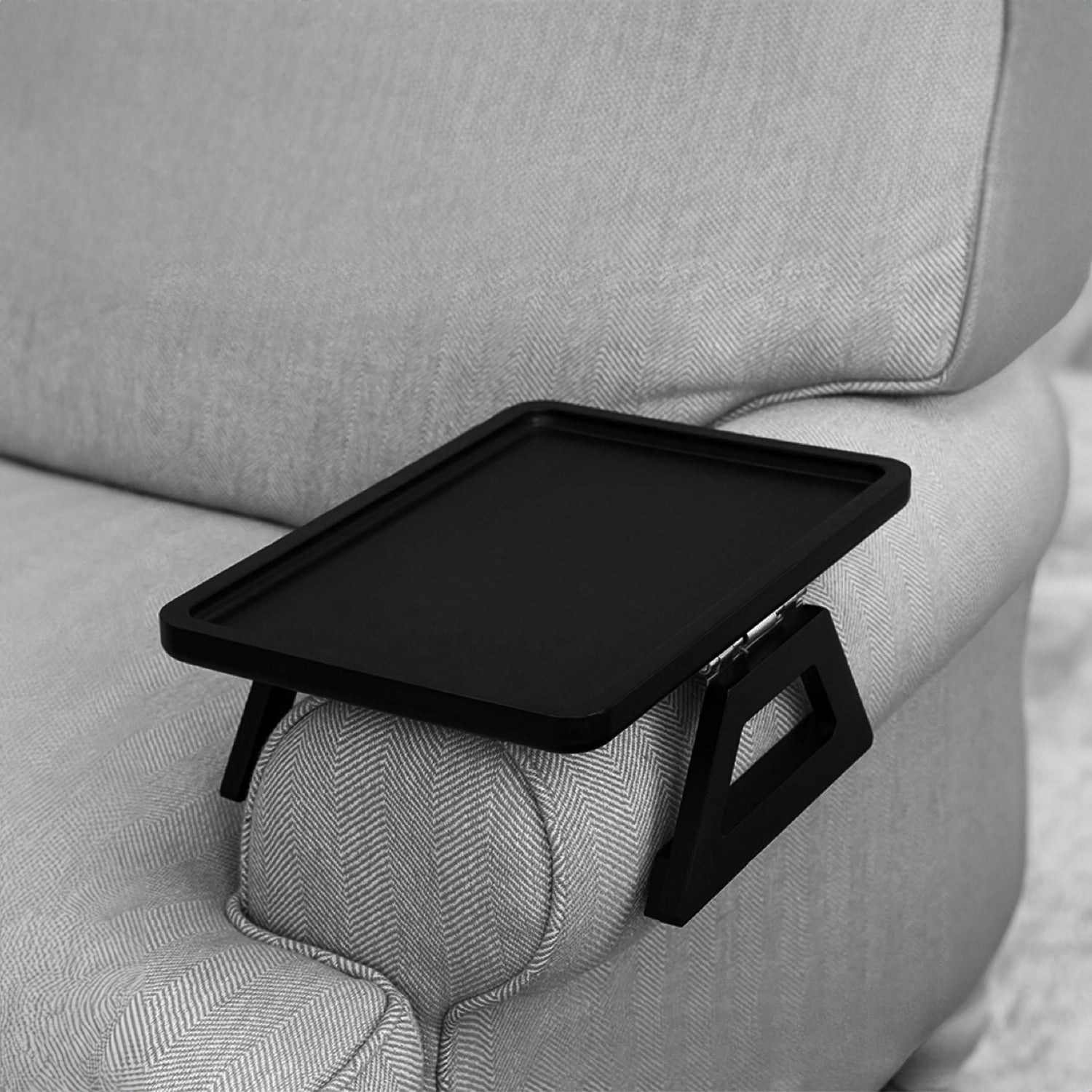 GOMINIMO Portable Sofa Arm Tray For Wide Couches(Black)