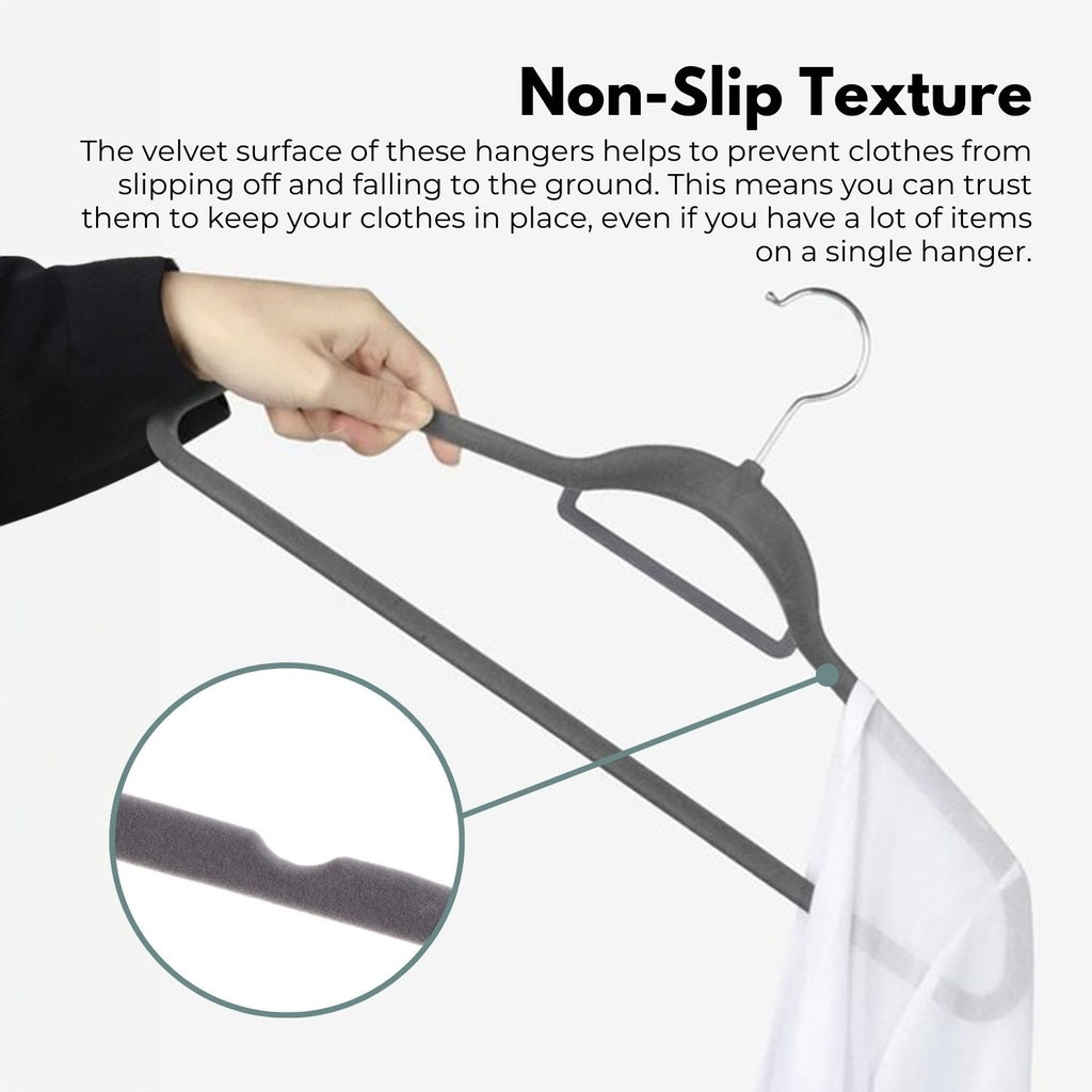 Non-Slip Velvet Suit Hangers, Tie Organizers, 30-Pack, Gominimo