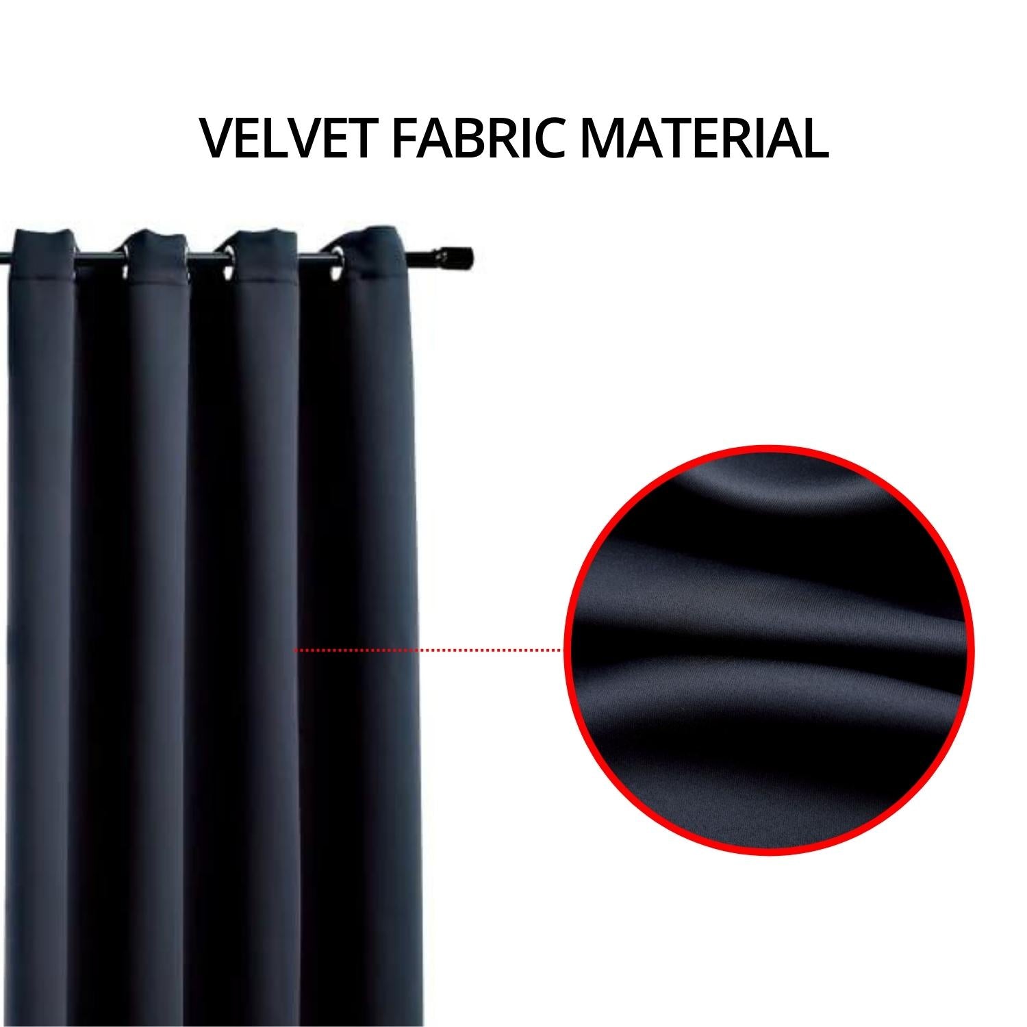 Velvet Blackout Thermal Insulated Curtains W132cm x D160cm Set of 2 - GOMINIMO