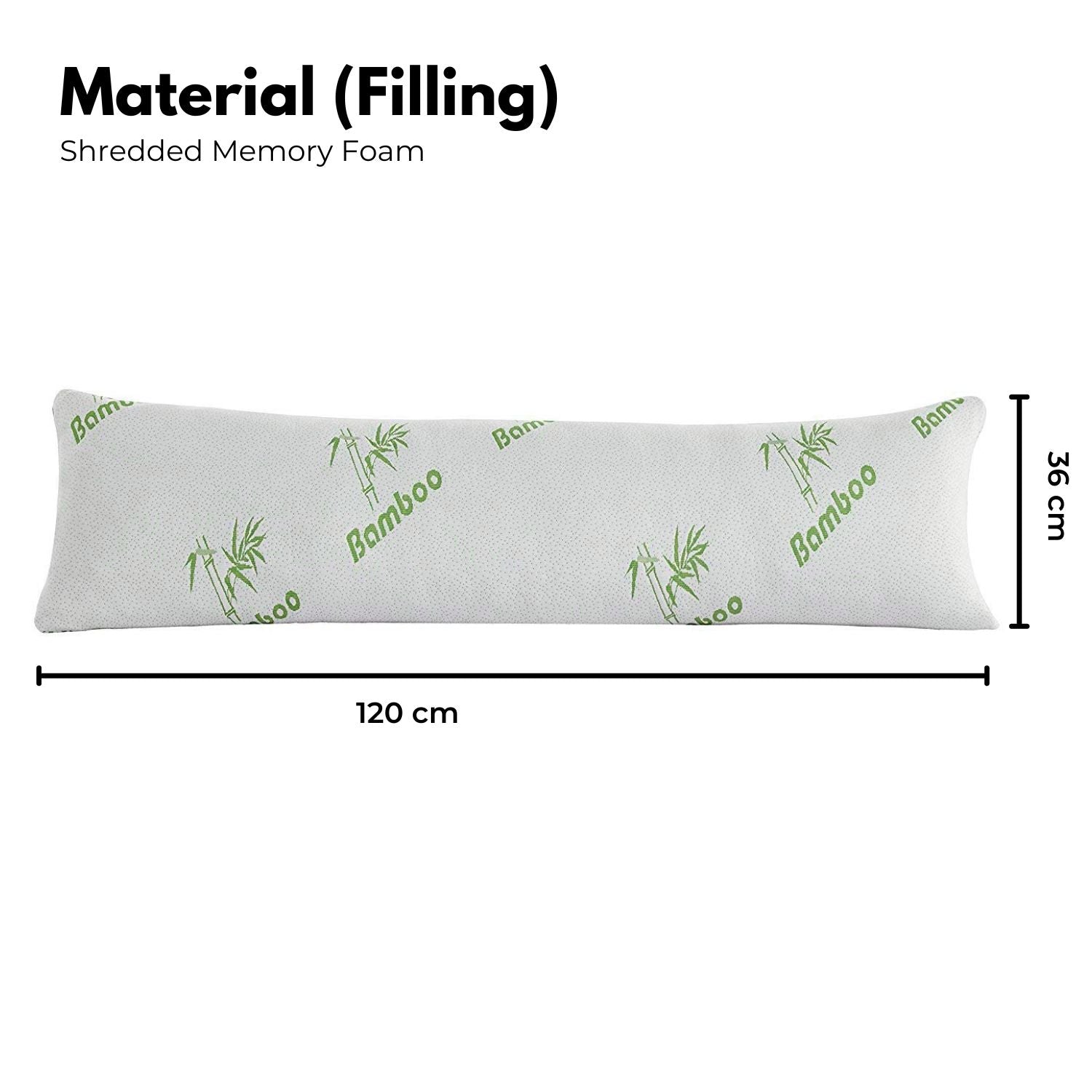 Memory Foam Full Body Pillow for Back Pain & Maternity