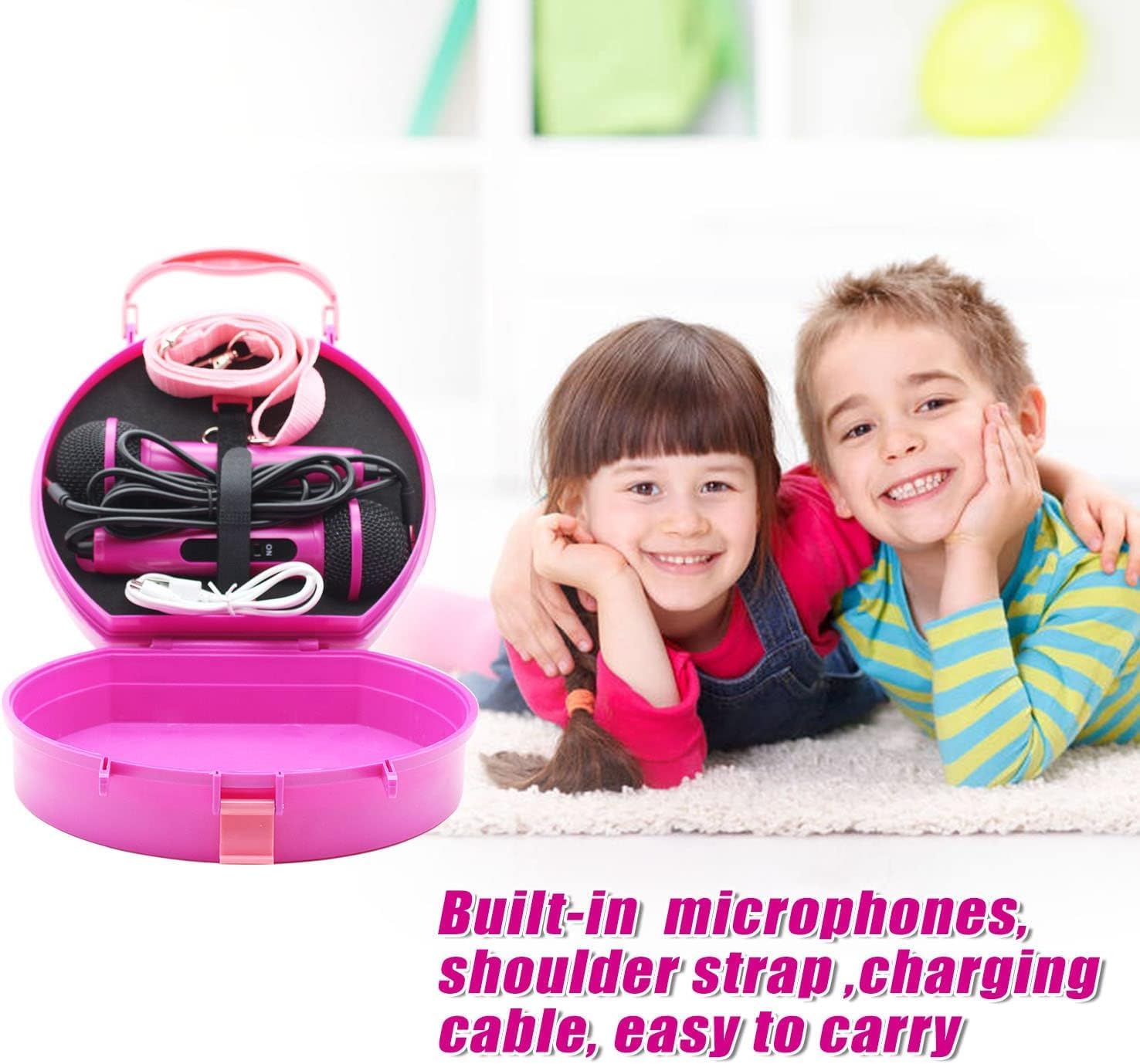 Bluetooth Kids Karaoke Set with 2 Mics, SD/USB - GOMINIMO