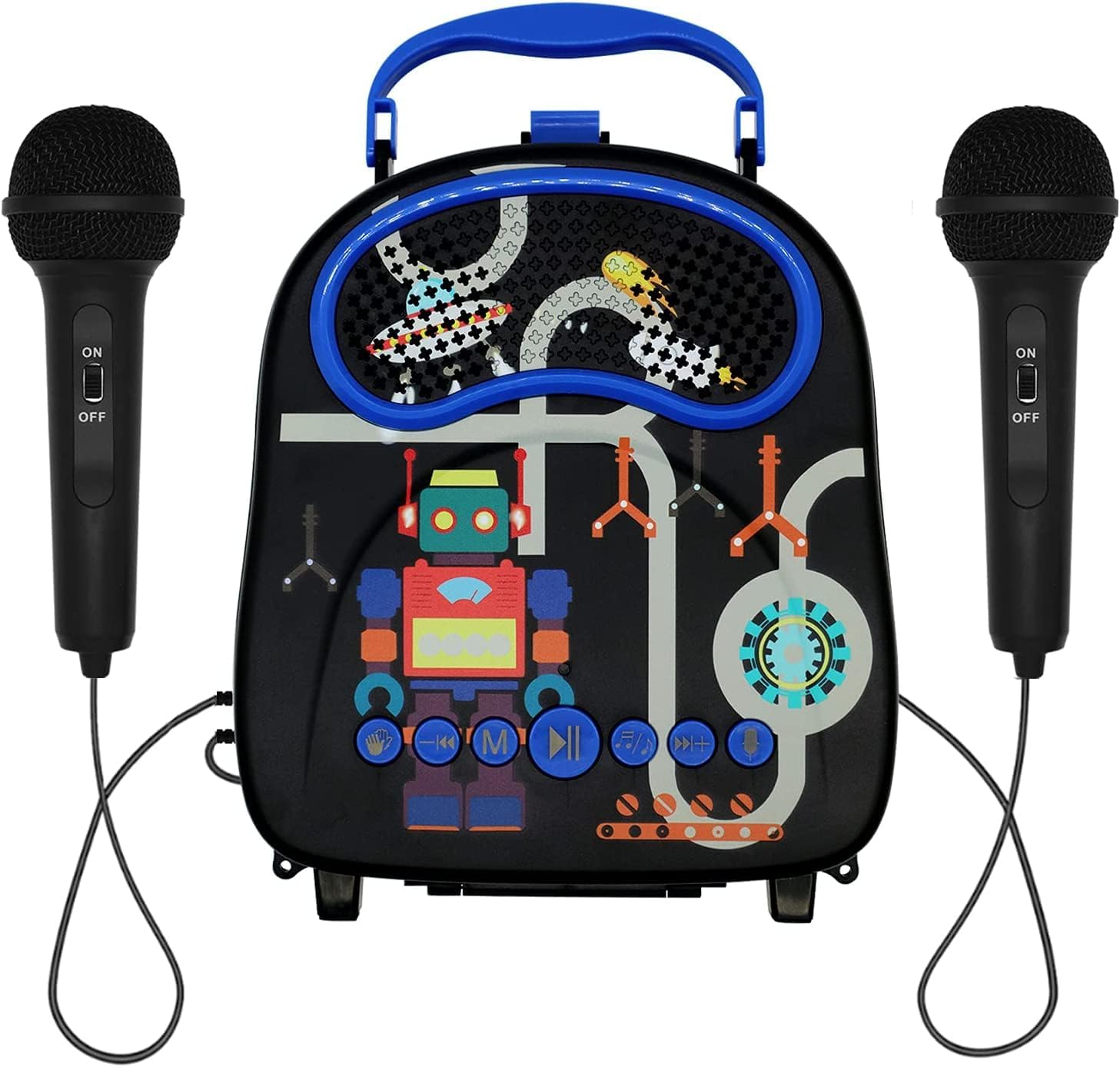 Portable Kids Karaoke with 2 Mics, Bluetooth, SD/USB - Gominimo