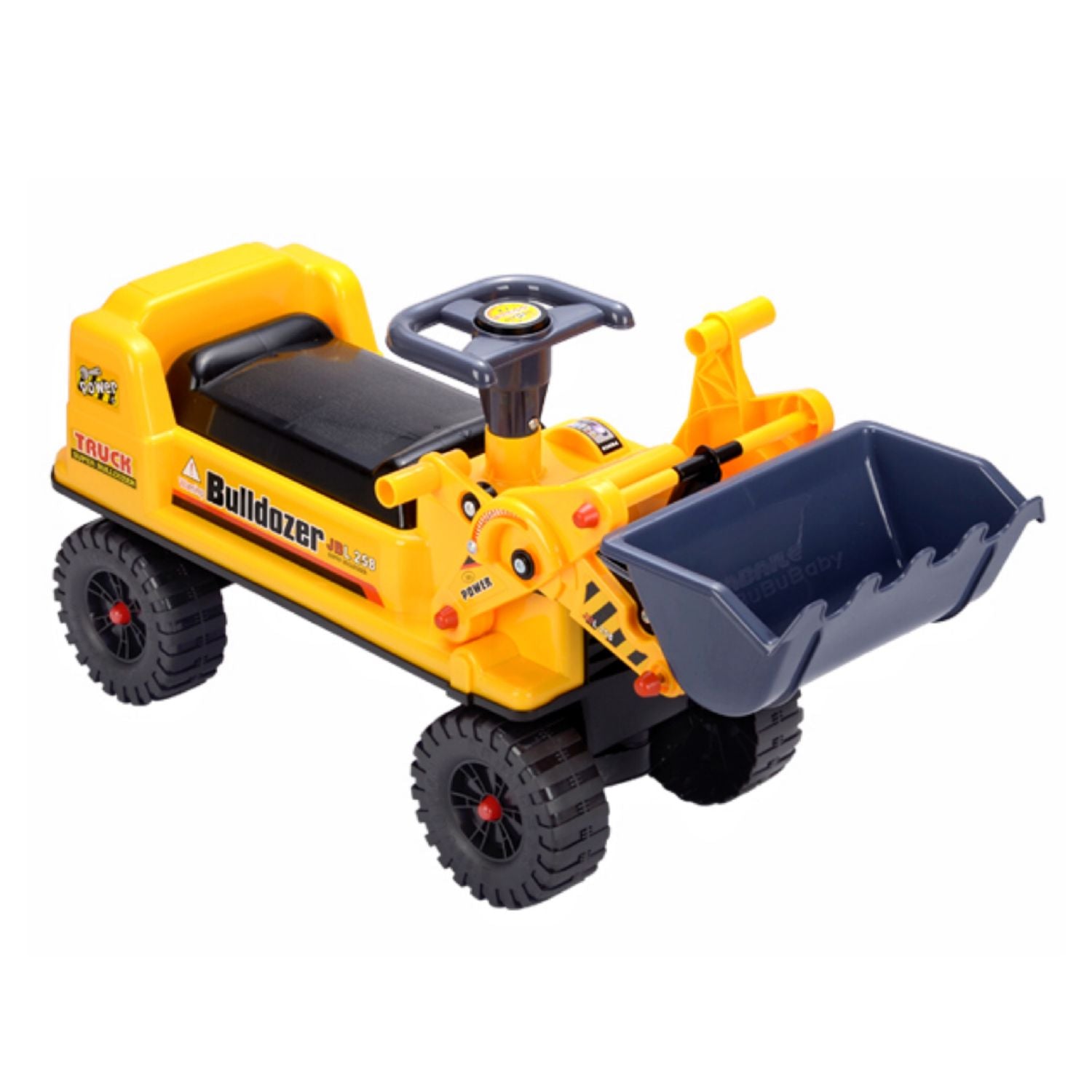 Kids Ride-On Bulldozer Digger Tractor Toy with Helmet, 30kg