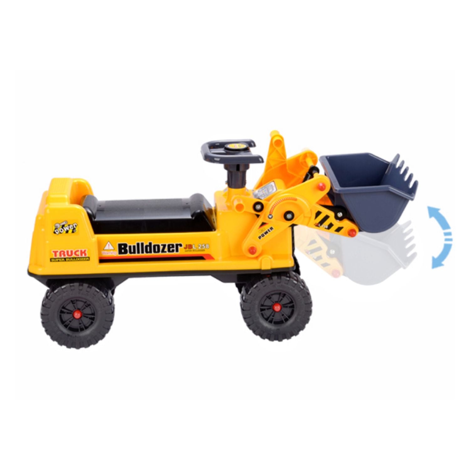 Kids Ride-On Bulldozer Digger Tractor Toy with Helmet, 30kg