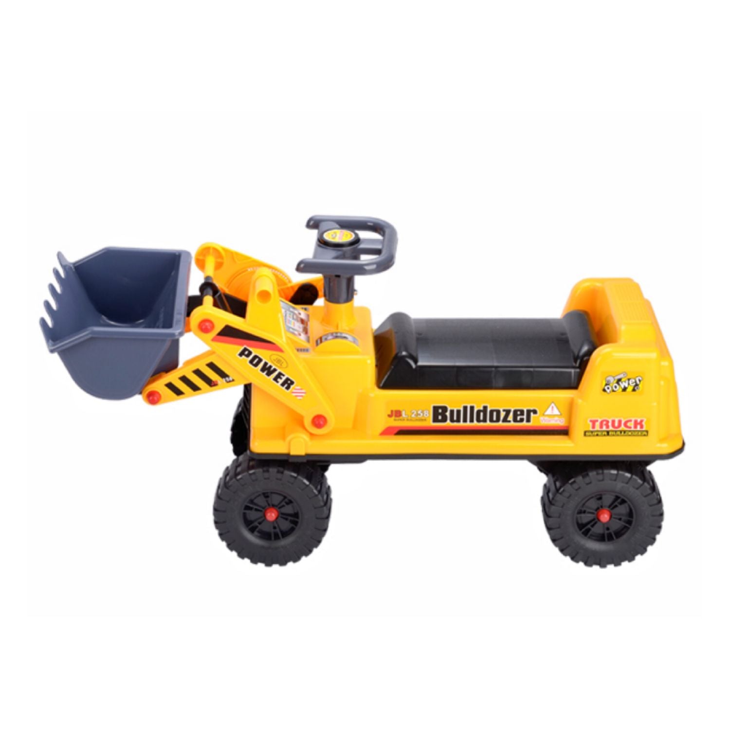 Kids Ride-On Bulldozer Digger Tractor Toy with Helmet, 30kg