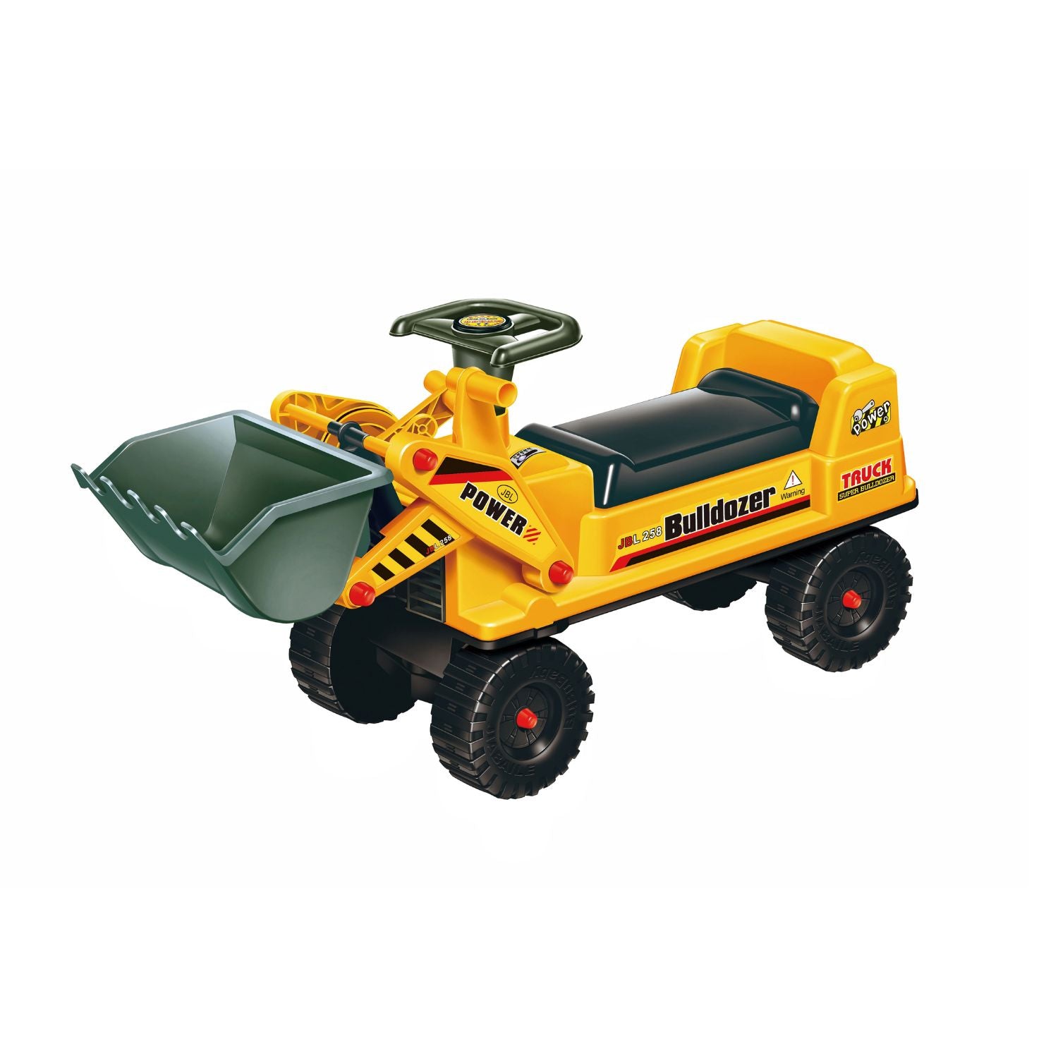 Kids Ride-On Bulldozer Digger Tractor Toy with Helmet, 30kg