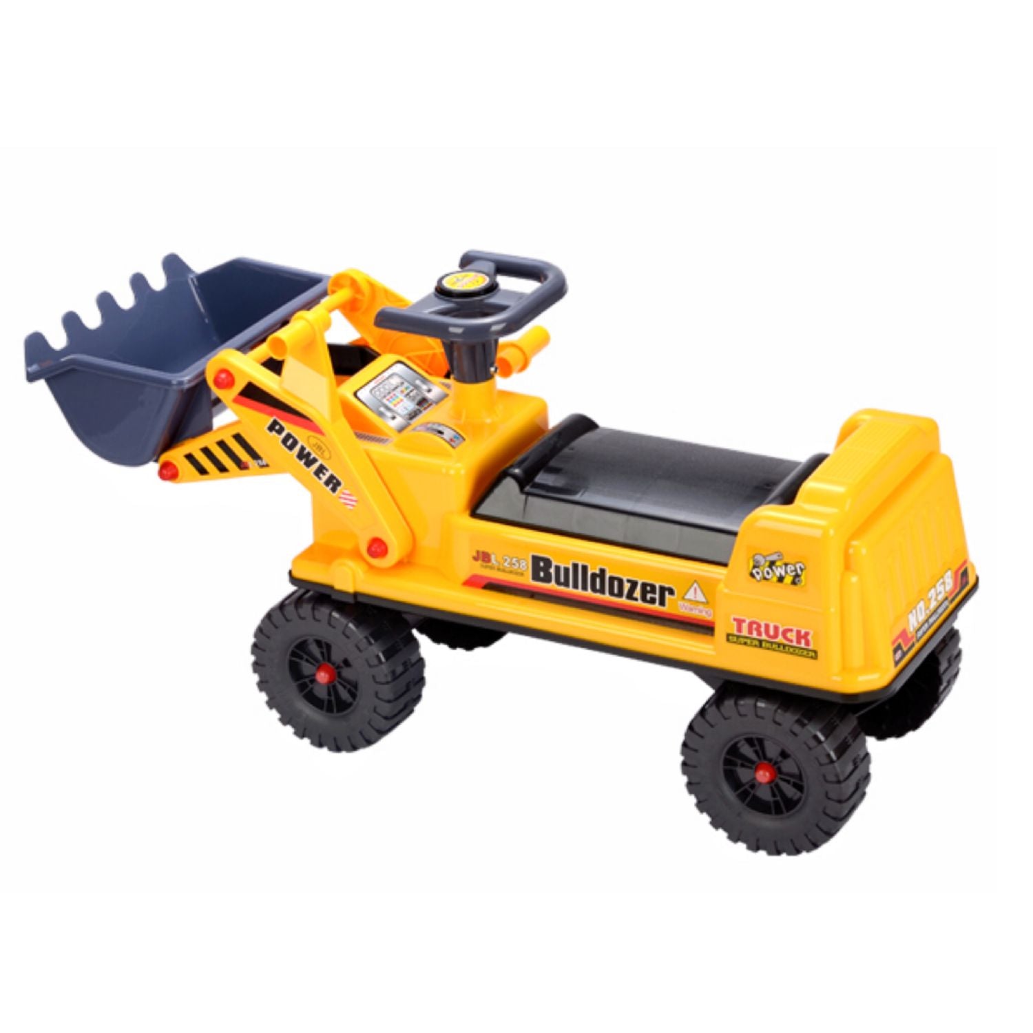 Kids Ride-On Bulldozer Digger Tractor Toy with Helmet, 30kg