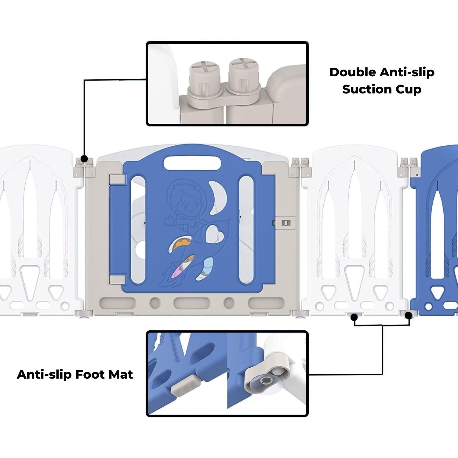 Foldable Adjustable Baby Playpen with 16 Panels HDPE