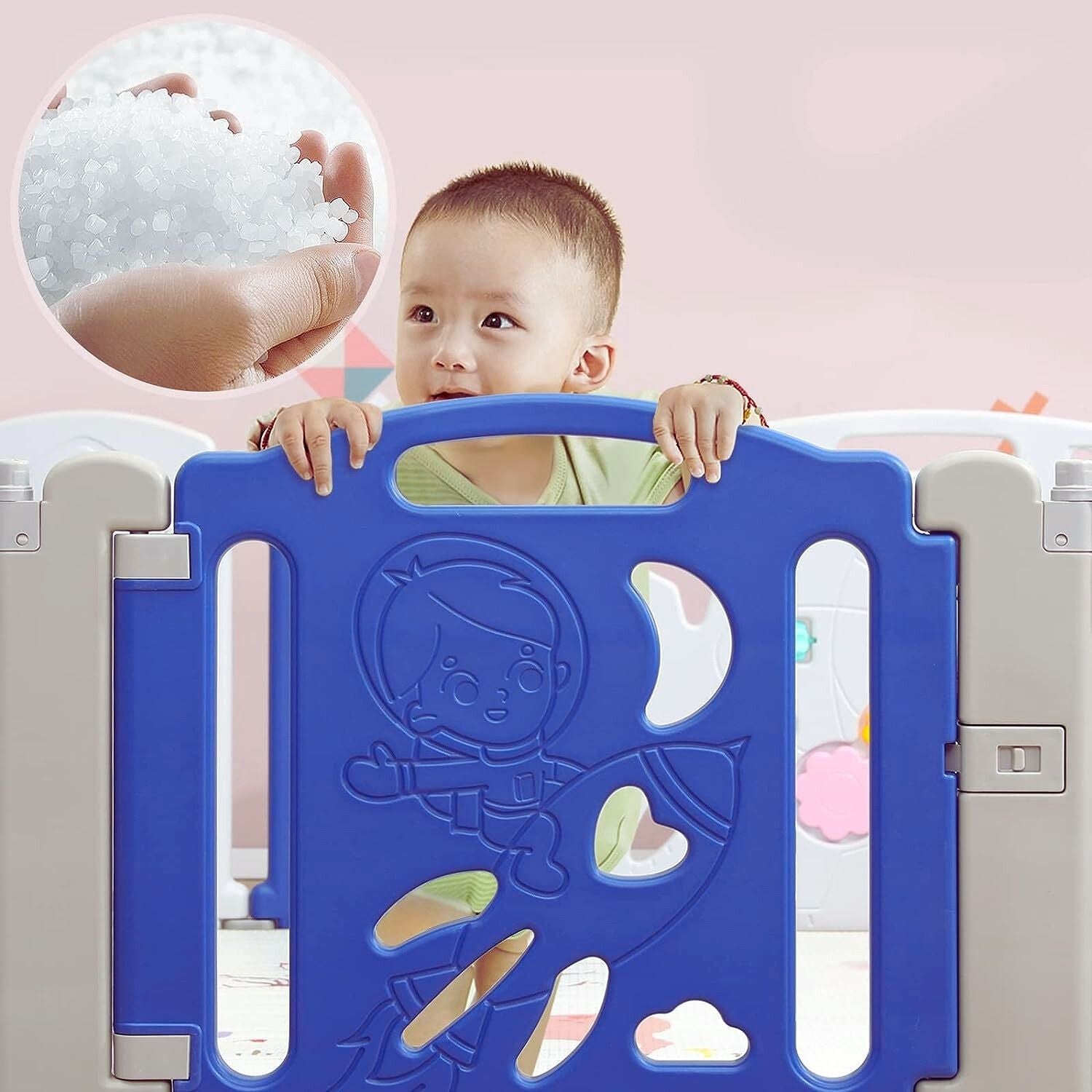 Foldable Adjustable Baby Playpen with 16 Panels HDPE