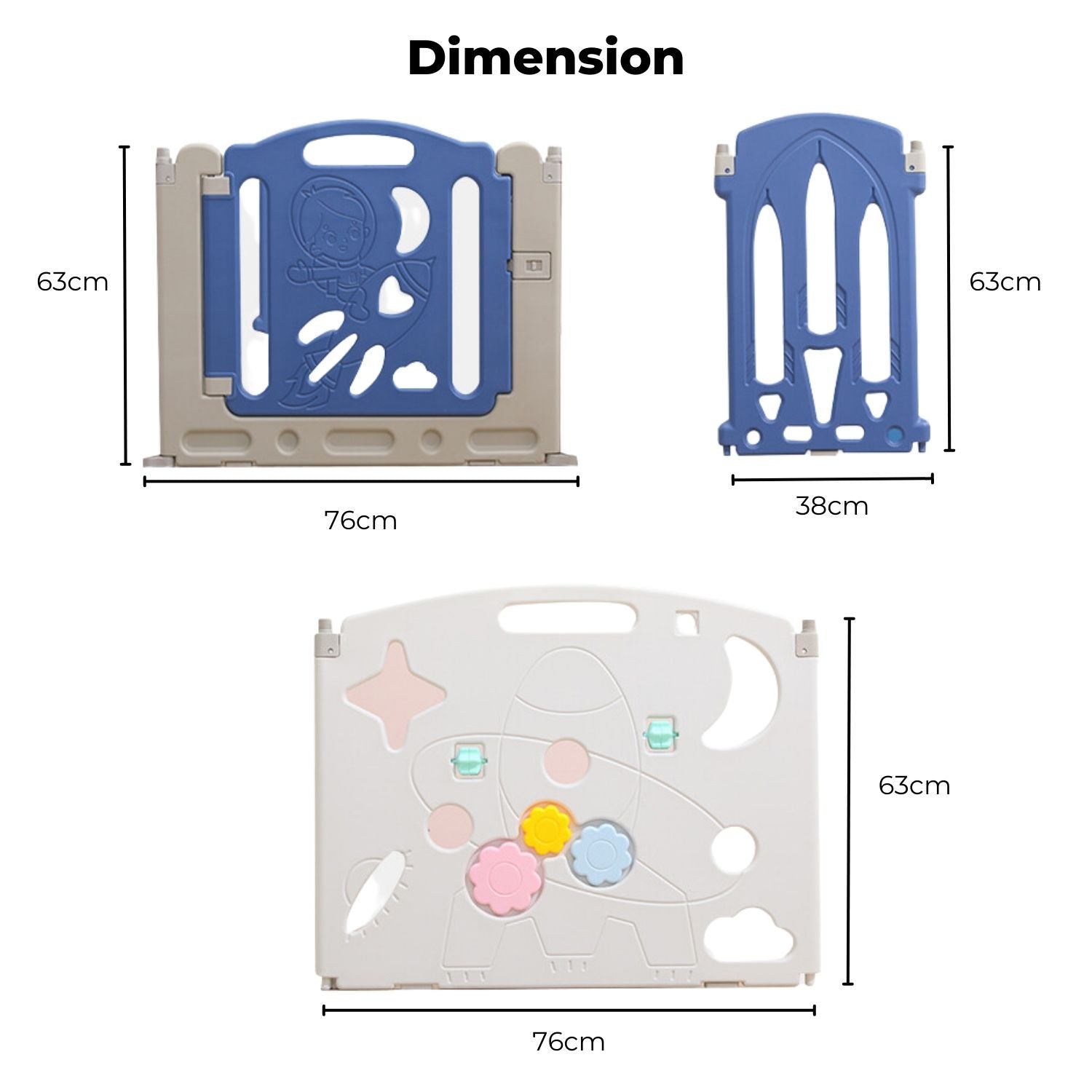 Foldable Adjustable Baby Playpen with 16 Panels HDPE