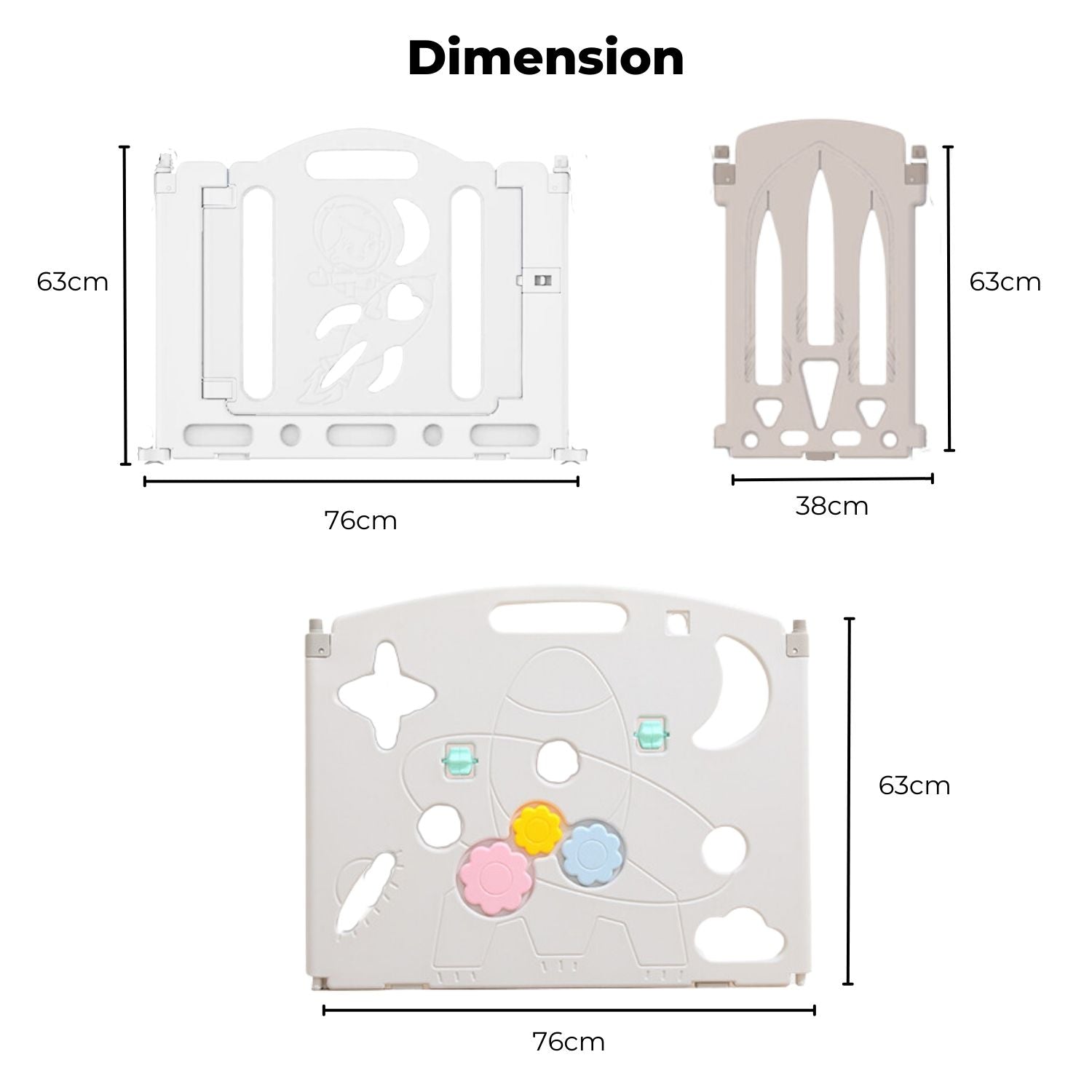 Foldable 16-Panel Baby Playpen w/ Safety Lock, HDPE Material - GOMINIMO