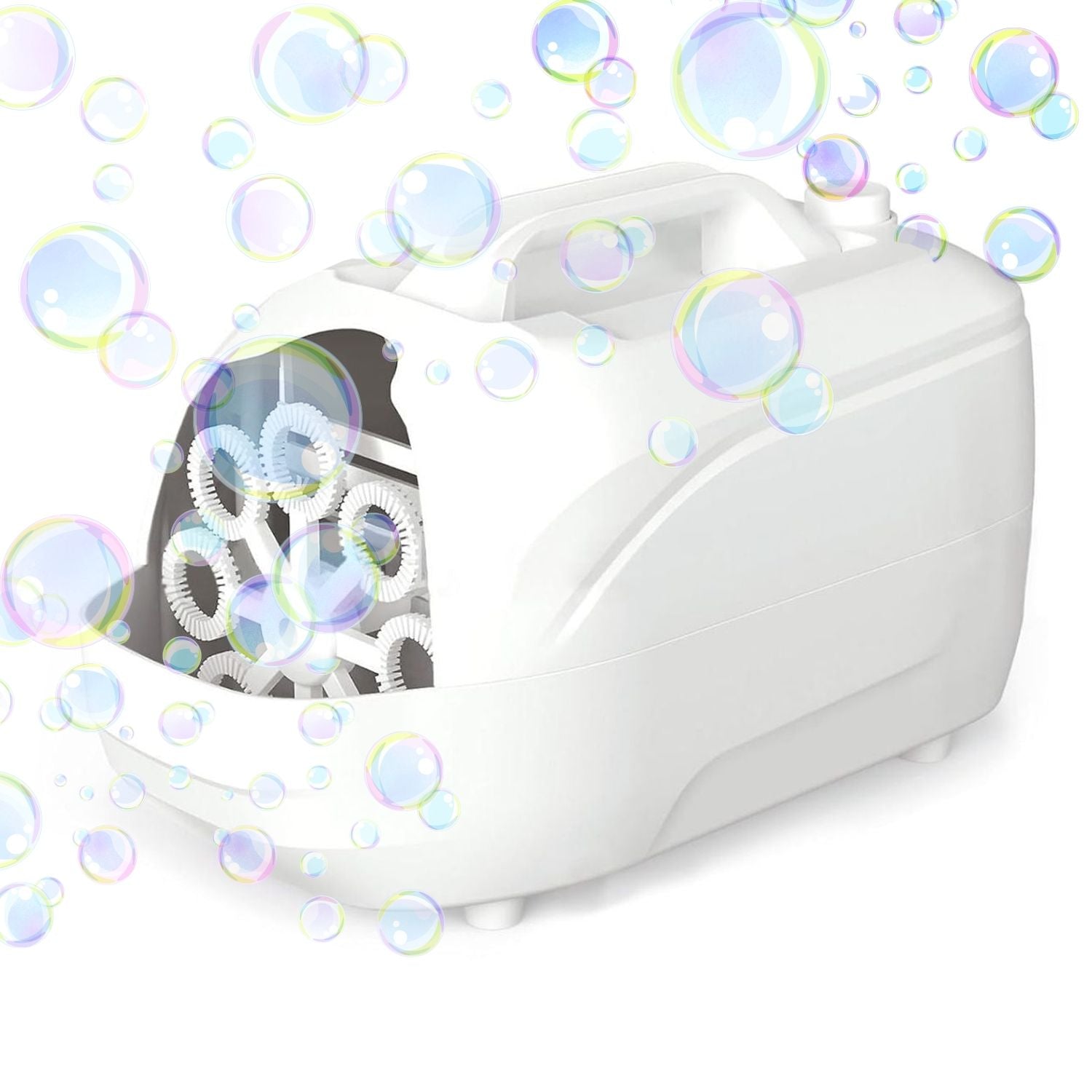 2 Speed Bubble Blower Machine, Battery/USB, 4000+ Bubbles, White - Gominimo