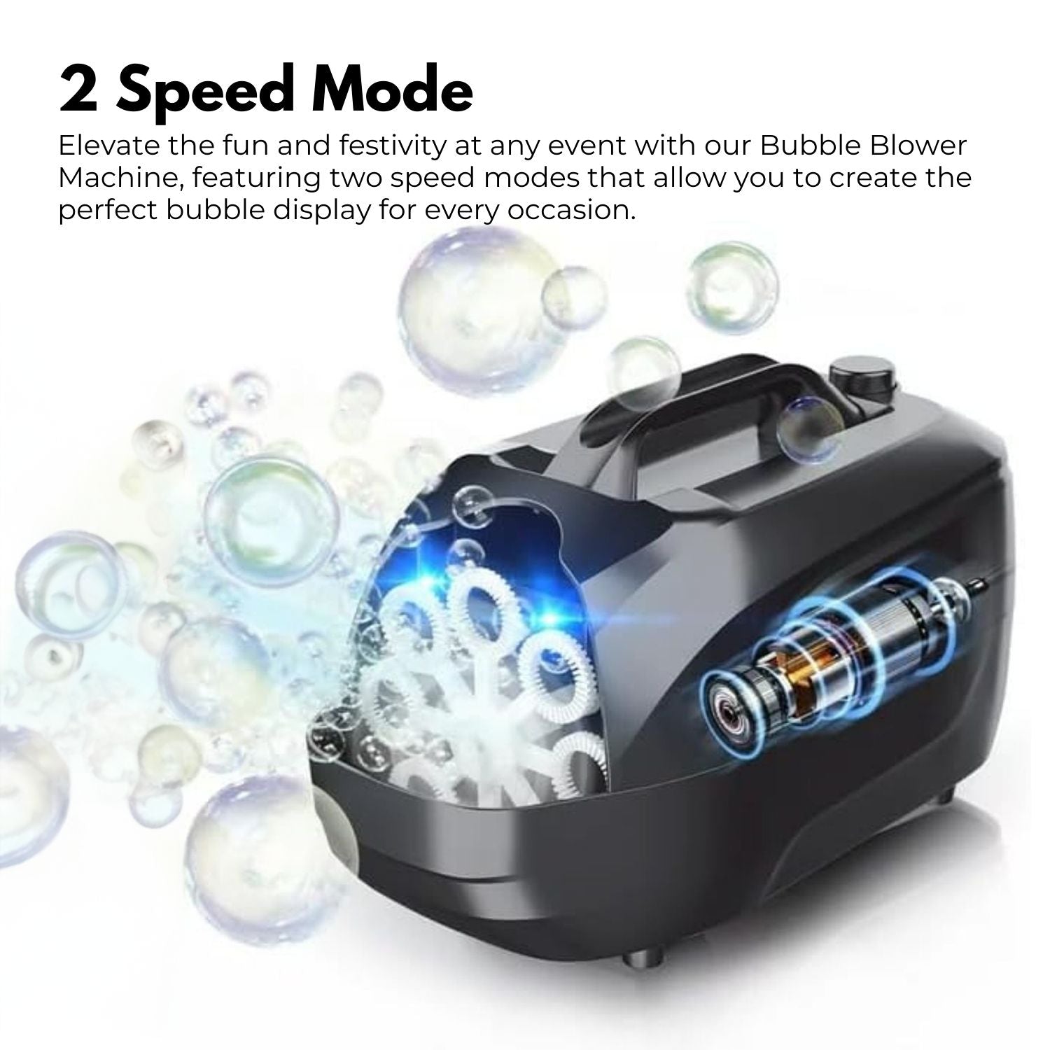 Portable 4000+ Bubbles/min Bubble Blower, 2-Speed | Gominimo