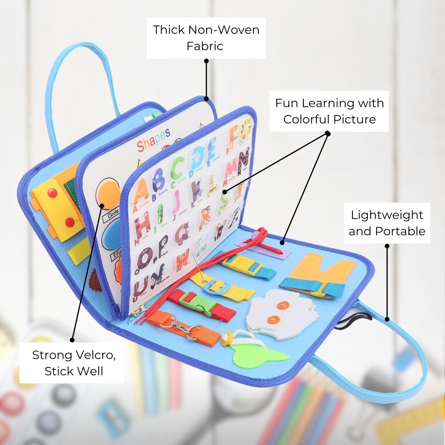 Portable Cognitive Busy Board with Drawing Set for Kids - GOMINIMO