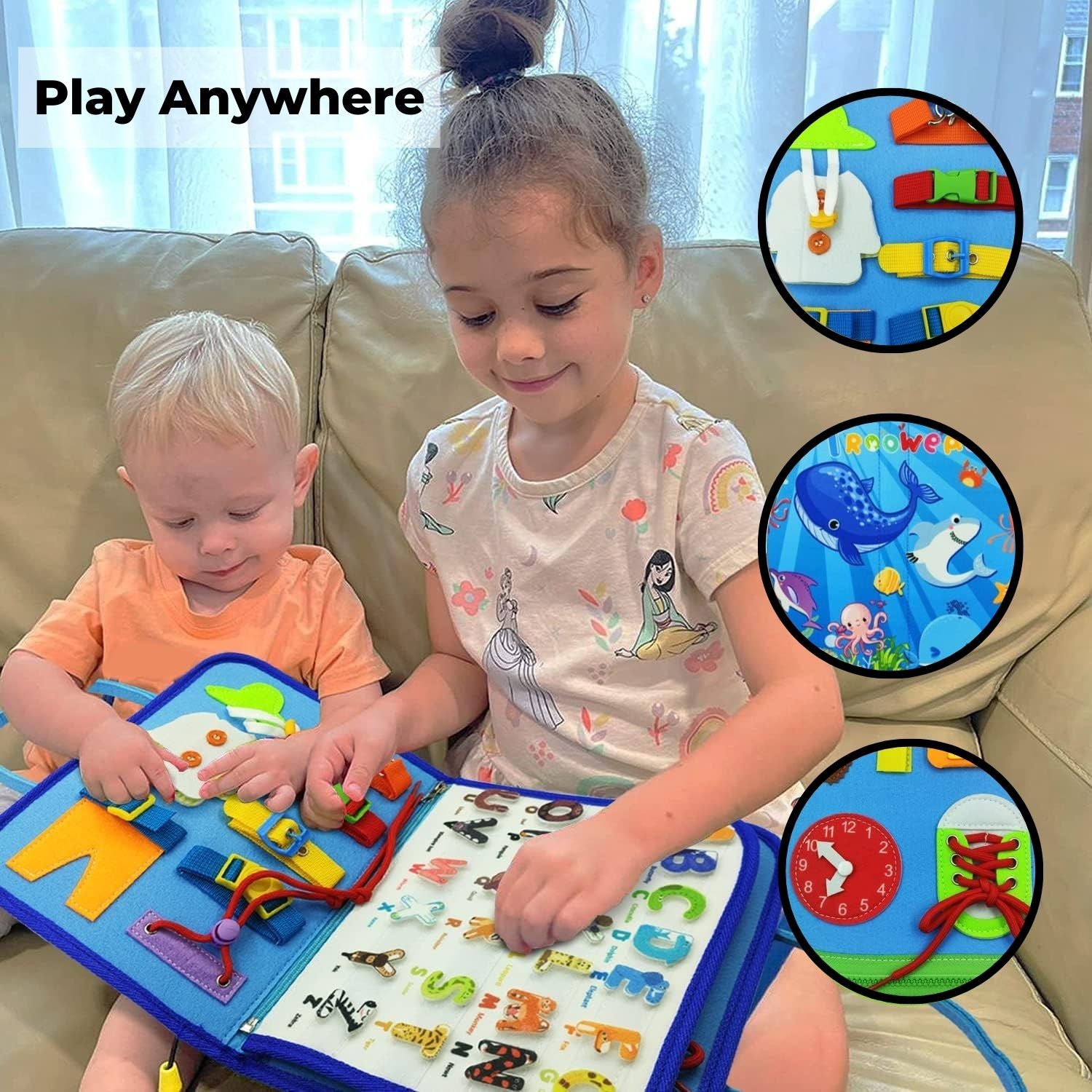 Portable Cognitive Busy Board with Drawing Set for Kids - GOMINIMO