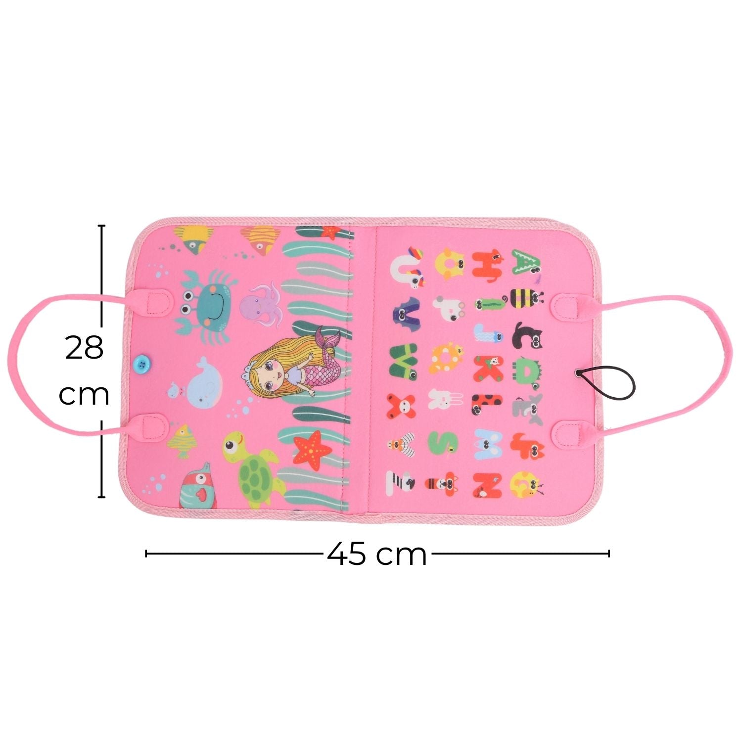 Kids Busy Board Learning Toy with Drawing Set, Pink - GOMINIMO