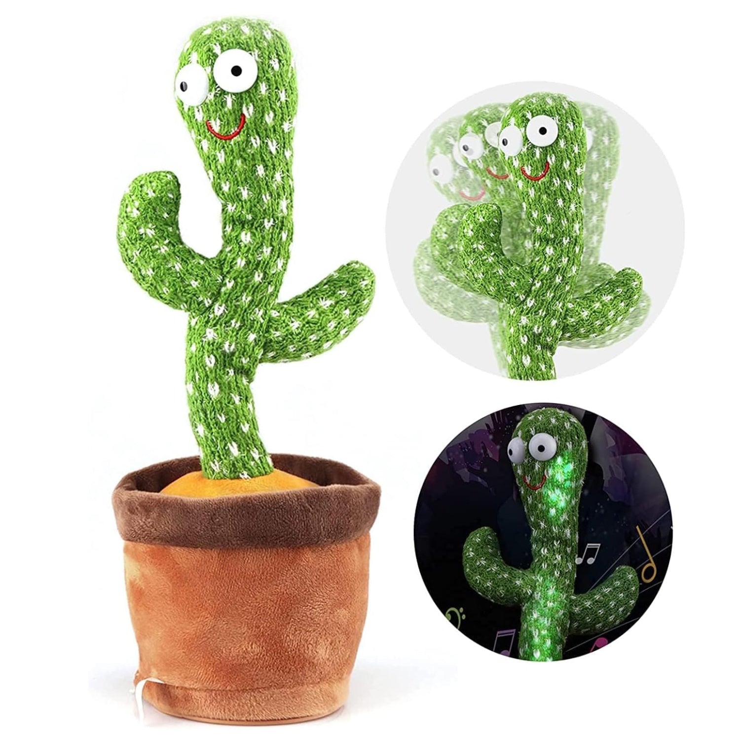 Musical Dancing Cactus Plush Toy with Voice Recorder - Gominimo