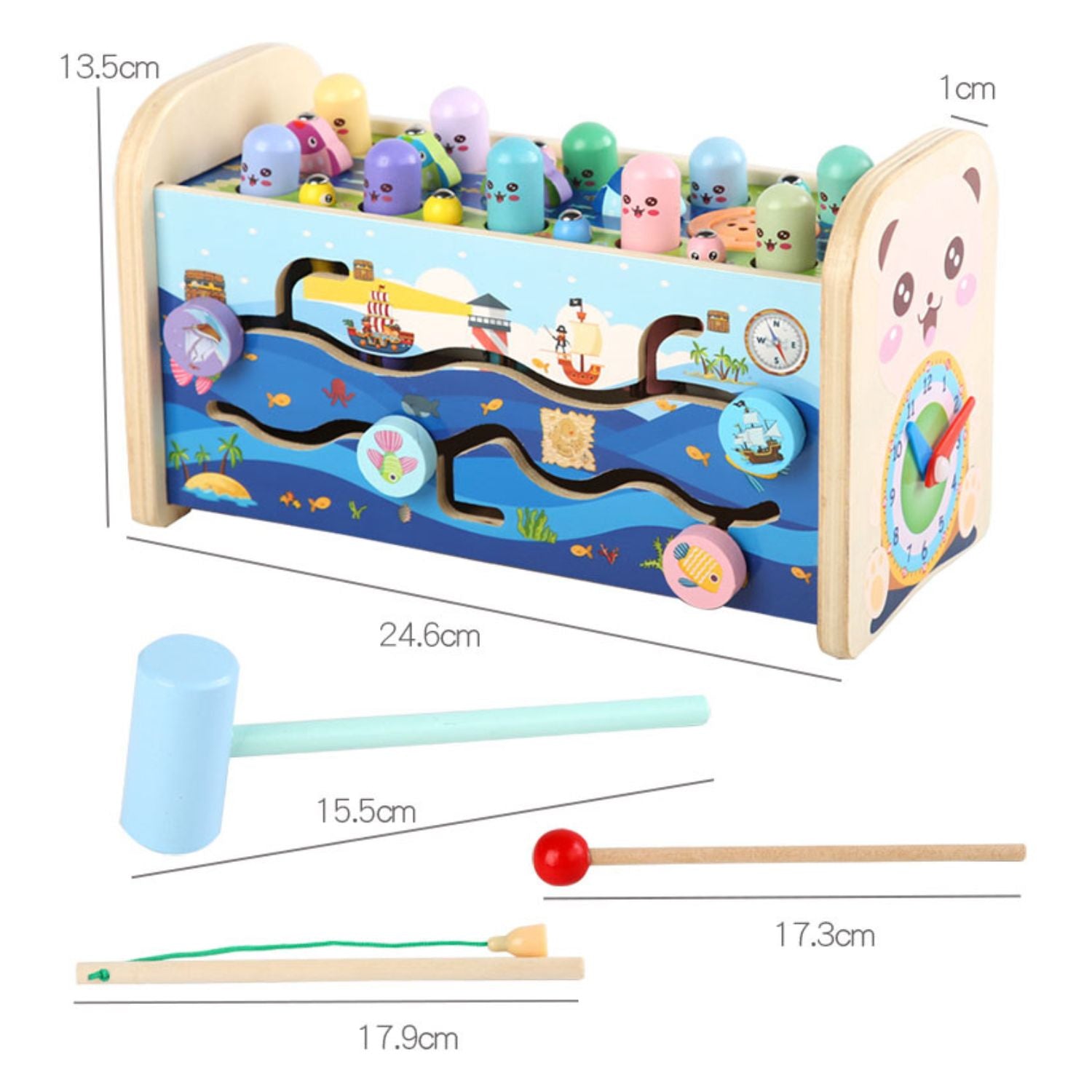 7-in-1 Wooden Sensory Activity Cube for Toddlers - Gominimo