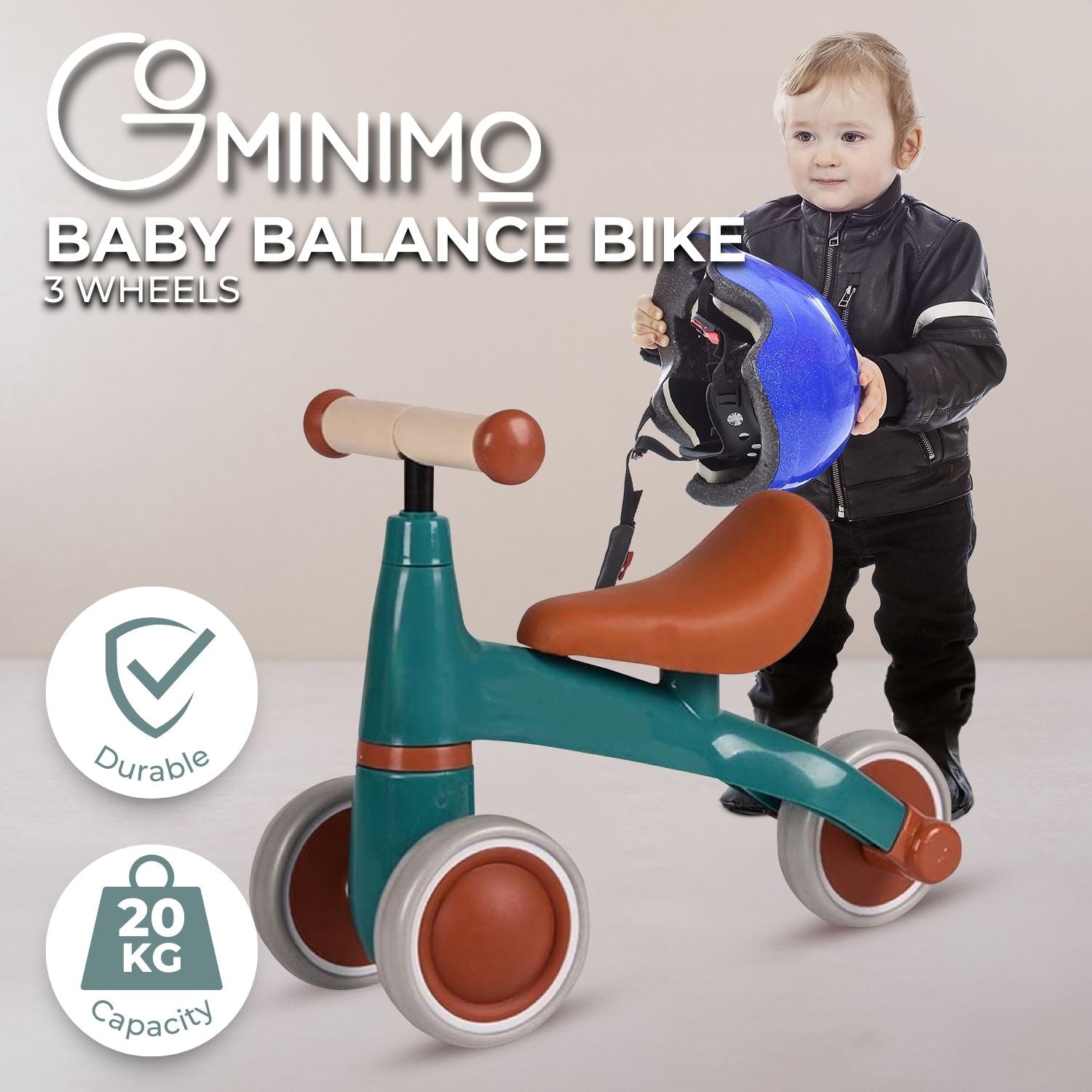 Durable 3-Wheel Baby Balance Bike, Anti-Slip, Easy Assembly - GOMINIMO