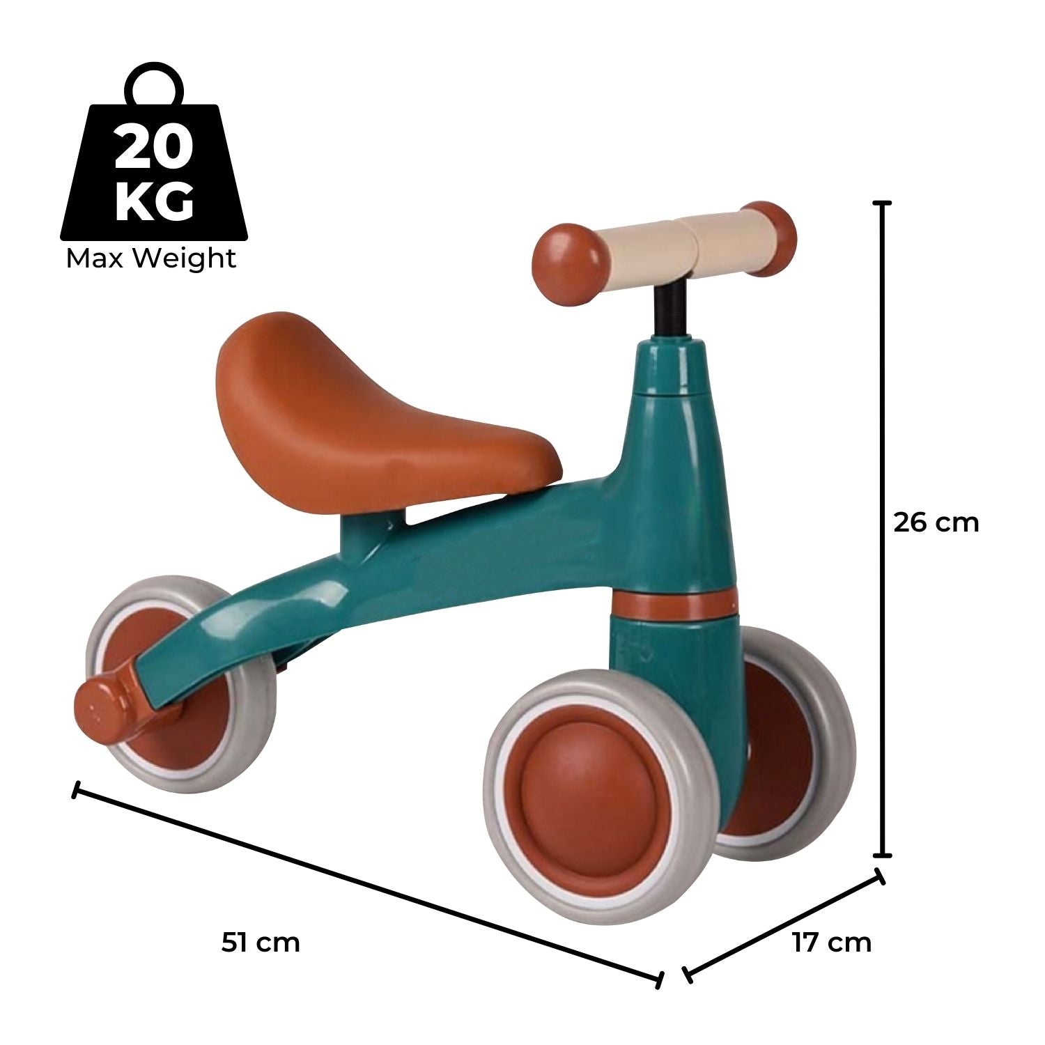 Durable 3-Wheel Baby Balance Bike, Anti-Slip, Easy Assembly - GOMINIMO