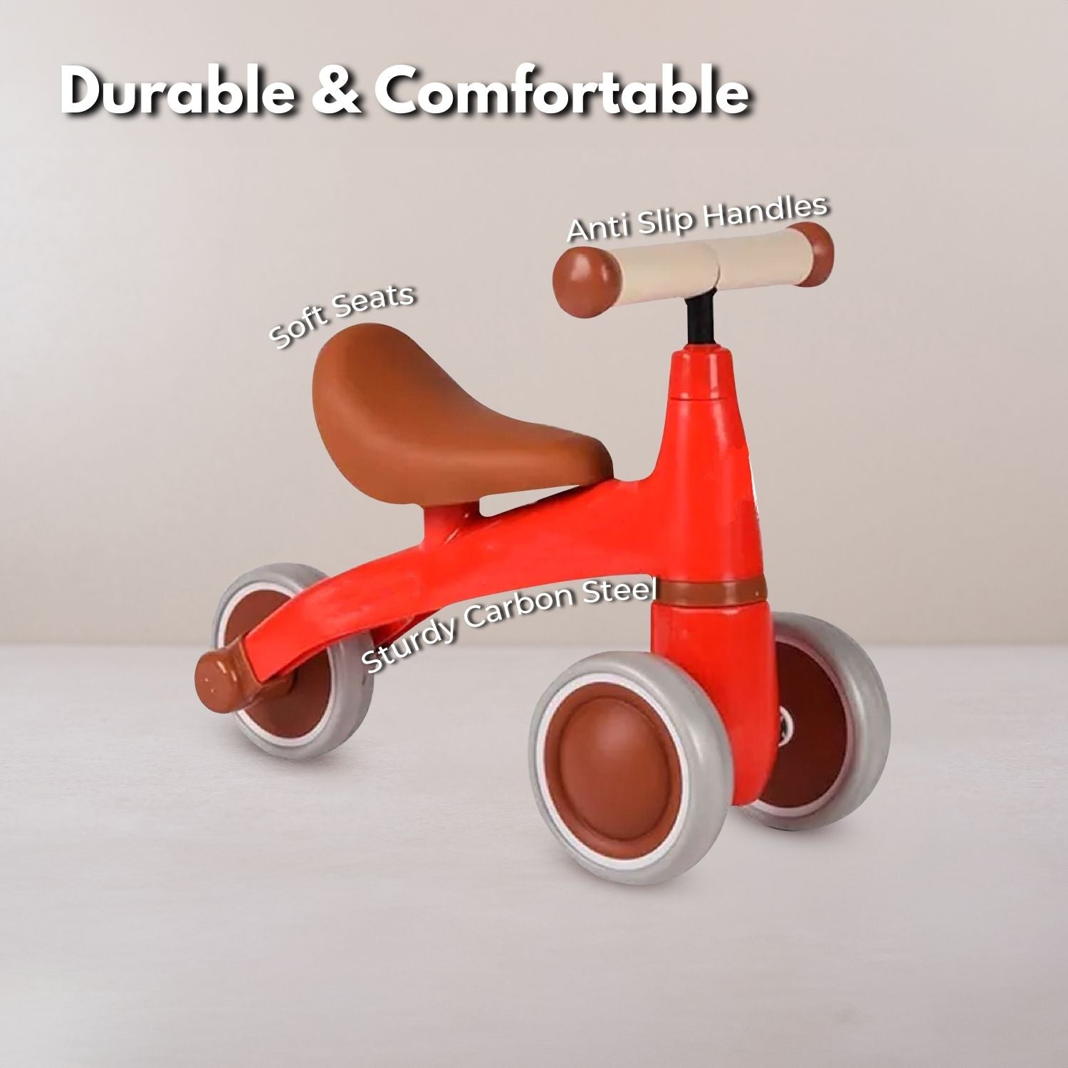 Red 3 Wheels Balance Bike, Anti-Slip, Durable | GOMINIMO