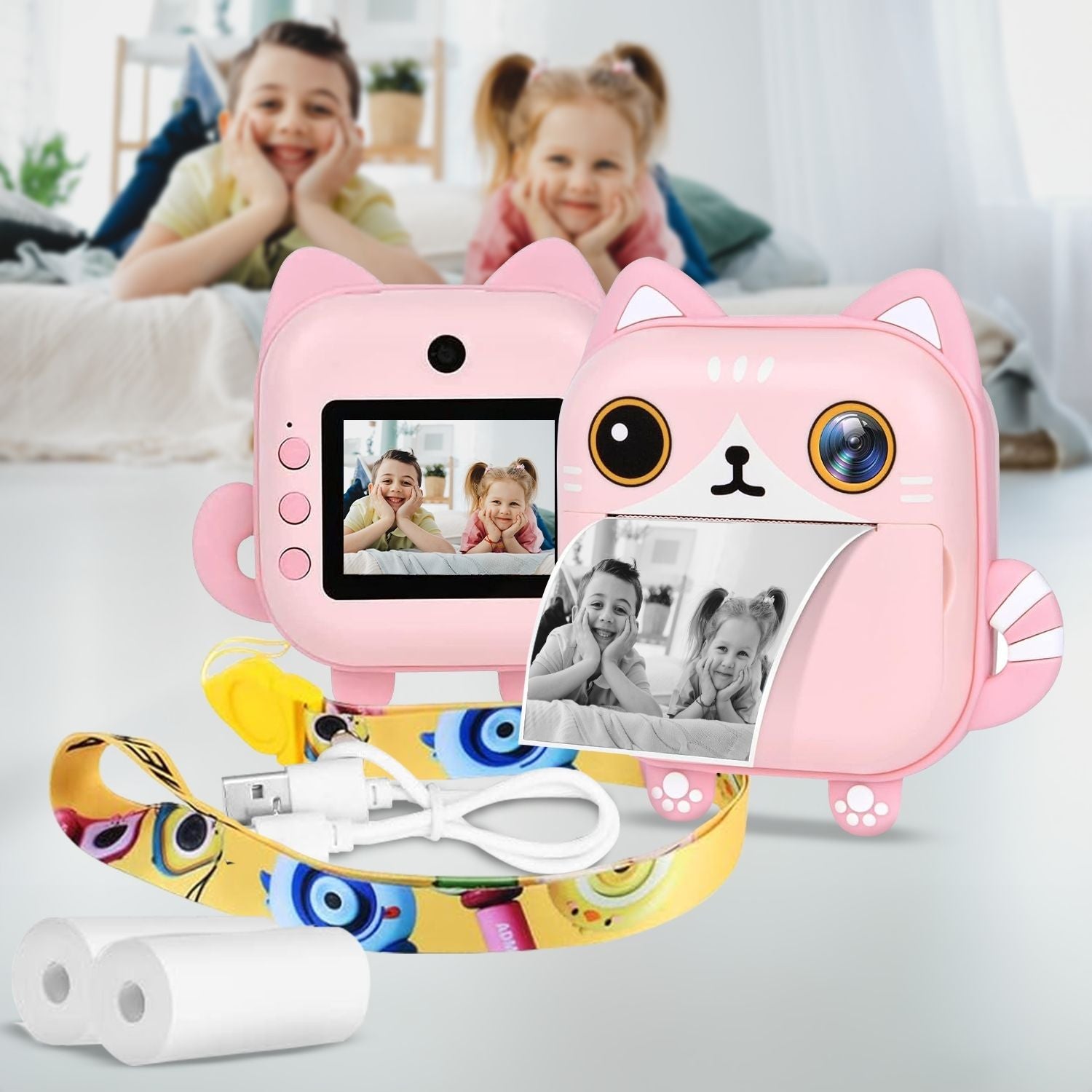 Dual 48MP Printable Kids Camera, 32GB TF Card, GOMINIMO