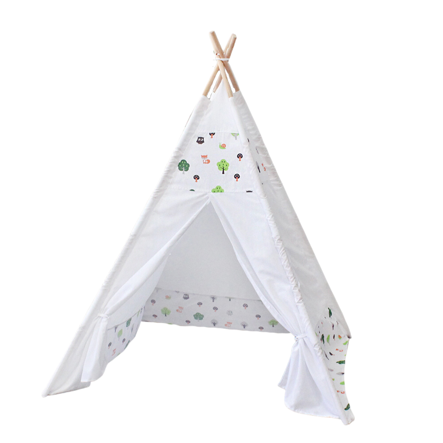 GOMINIMO Kids Teepee Tent with Side Window and Carry Case (White Forest)