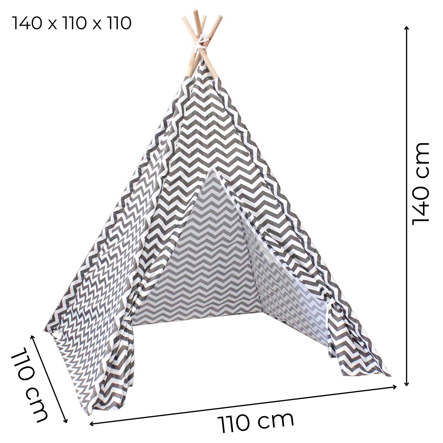 GOMINIMO Kids Teepee Tent with Side Window and Carry Case (Wave Stripe)