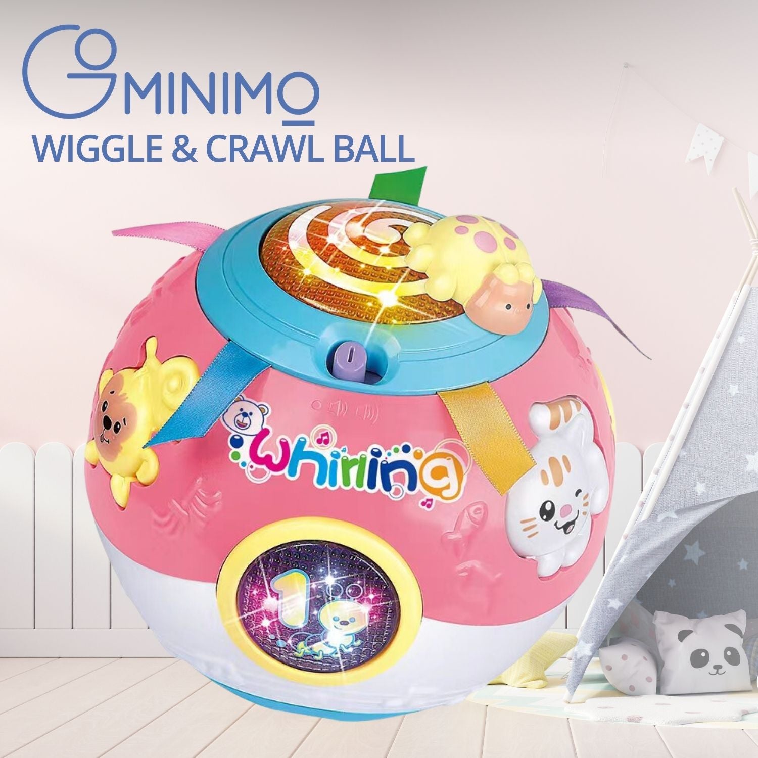 Flashing Lights & Music Rotating Kids Crawl Ball - Gominimo