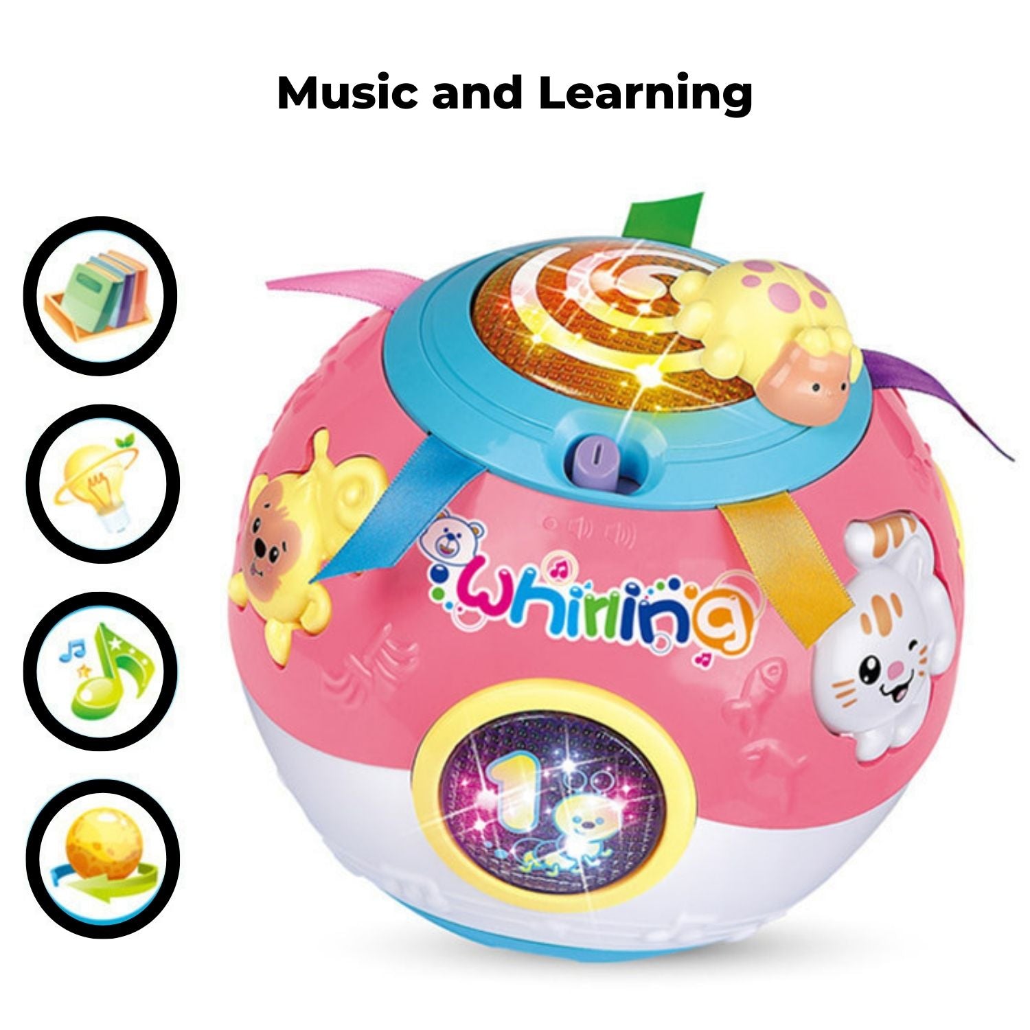 Flashing Lights & Music Rotating Kids Crawl Ball - Gominimo