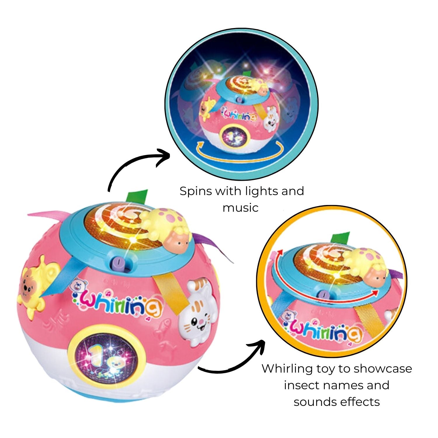 Flashing Lights & Music Rotating Kids Crawl Ball - Gominimo