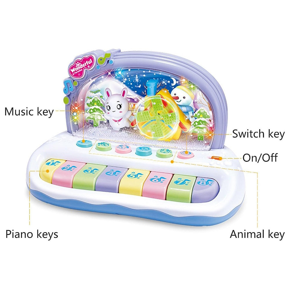 GOMINIMO Kids Toy Musical Snowflake Electronic Piano Keyboard (White)