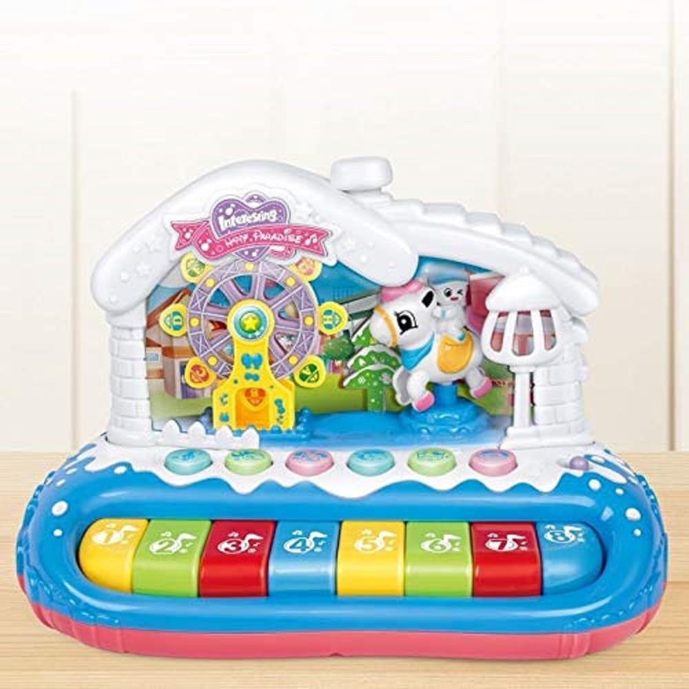 GOMINIMO Kids Toy Musical Ferris Wheel Piano Keyboard (Blue)