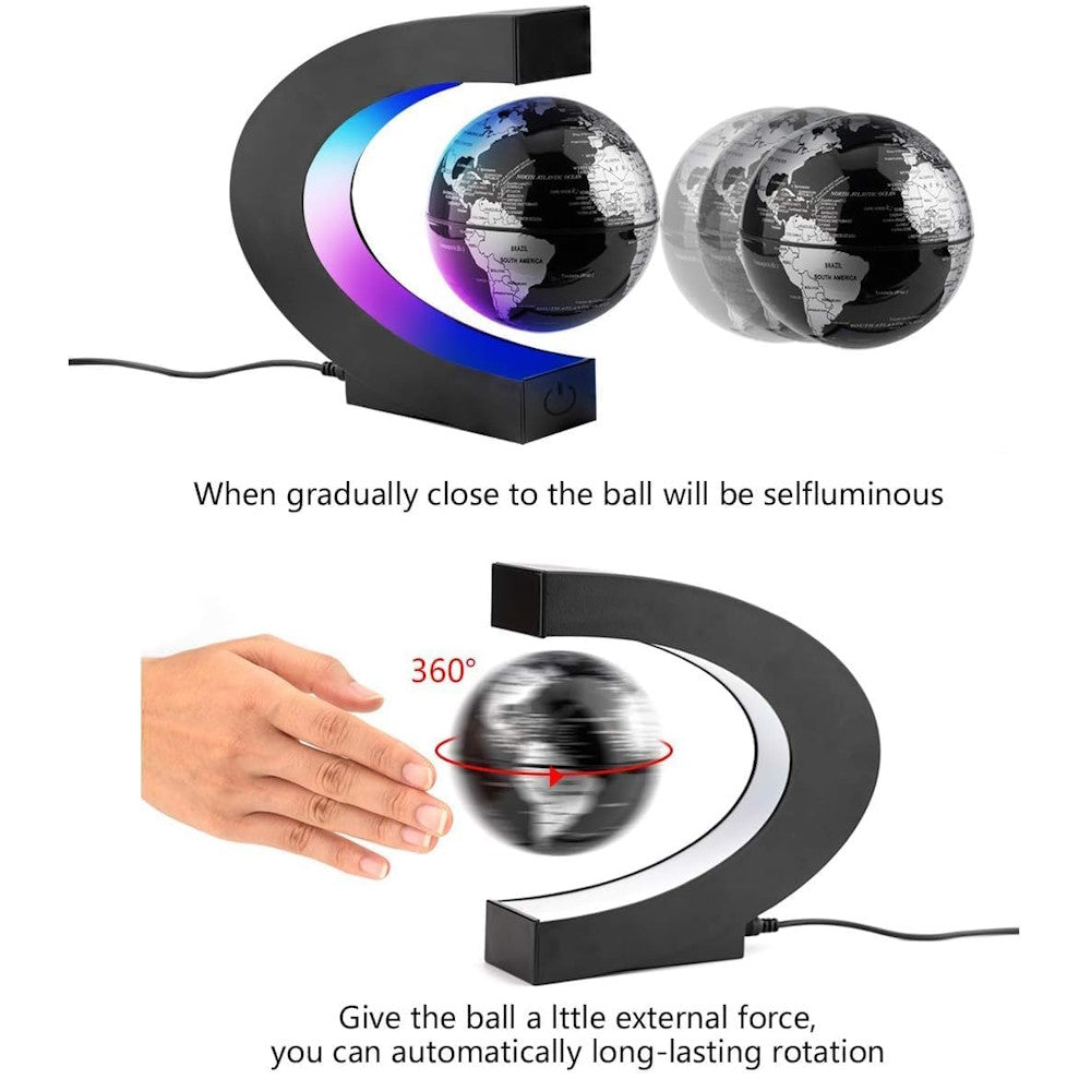 LED Magnetic Levitation Floating Globe, 3.5" with Day/Night Mode