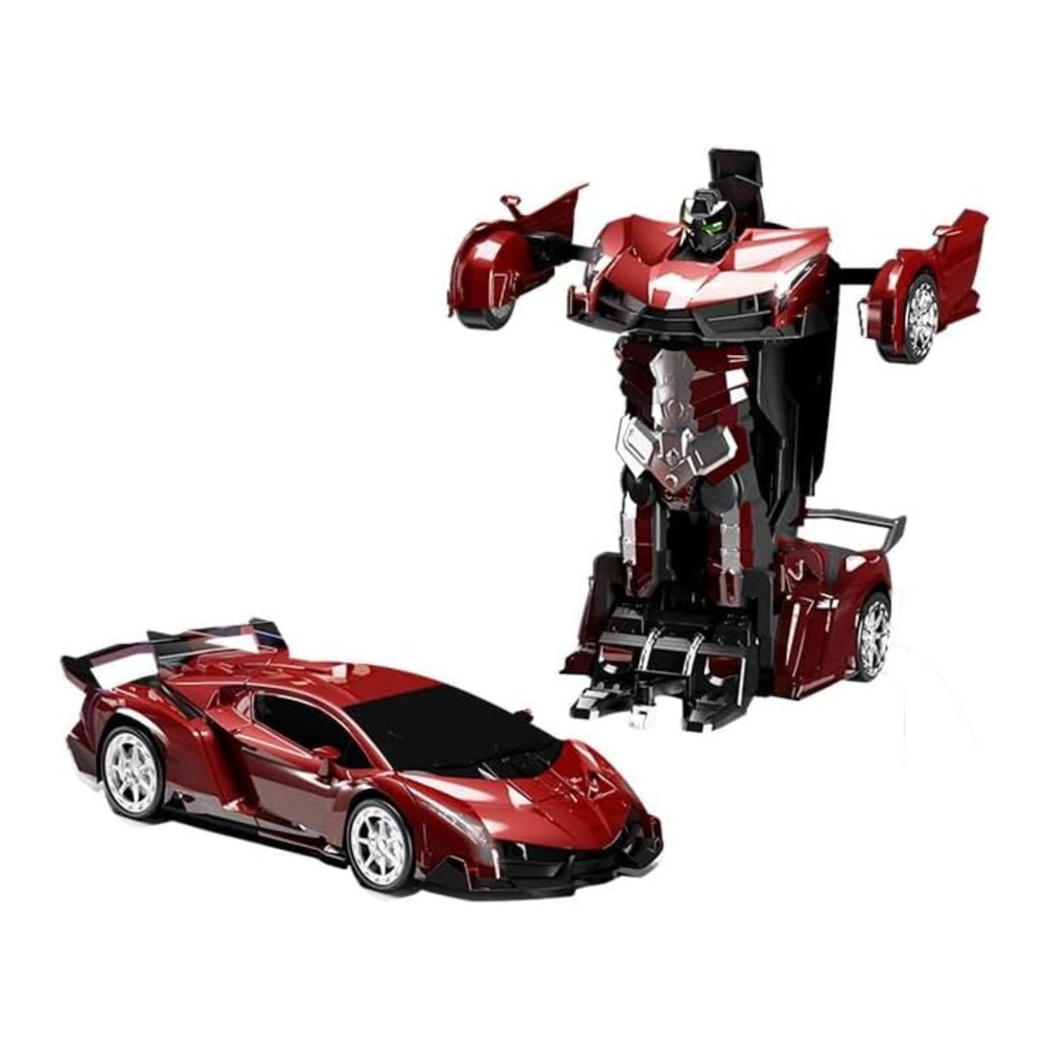 Remote Control Transform Car Robot, Engine Sounds, Red